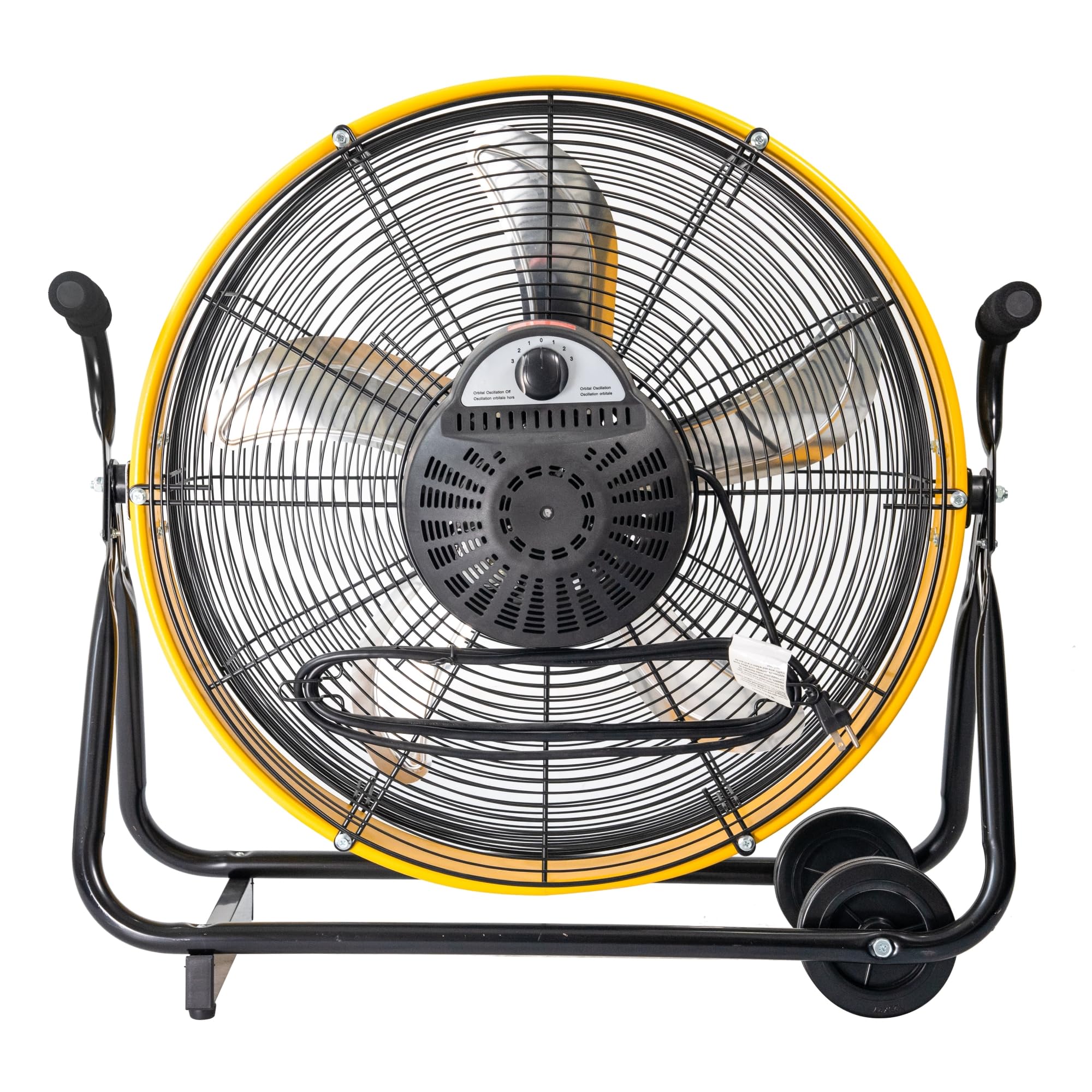 Iliving 24 Inch 3 Speed Orbital Internal Oscillating High Velocity Barrel Floor Fan For Office, Auto Shop, Garage, Workshop, War