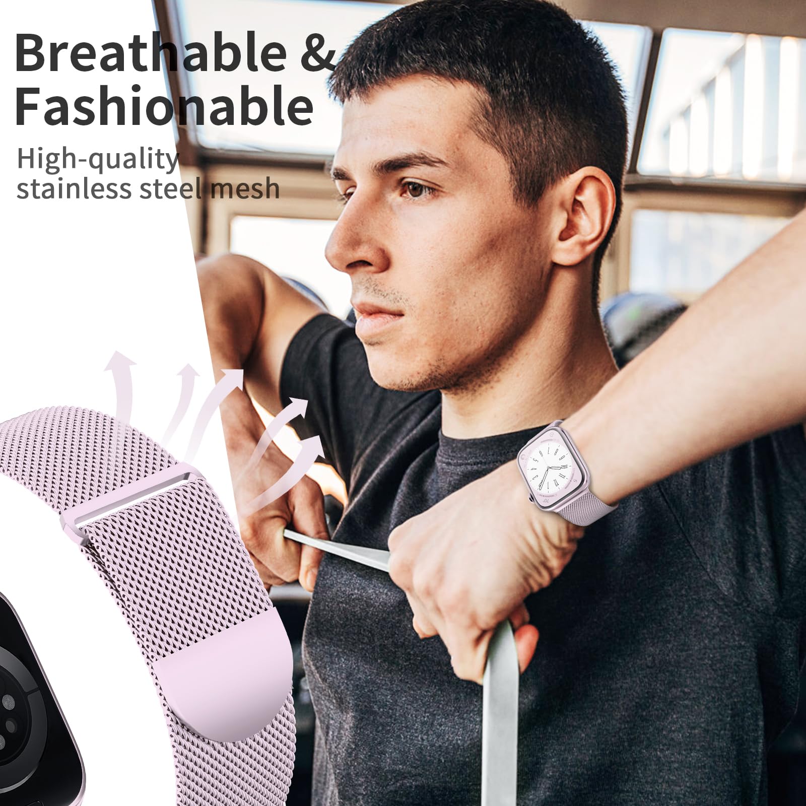 Zalaver Metal Band Compatible With Apple Watch Bands 38Mm 40Mm 41Mm 42Mm 44Mm 45Mm 49Mm Women Men,Adjustable Magnetic Stainless