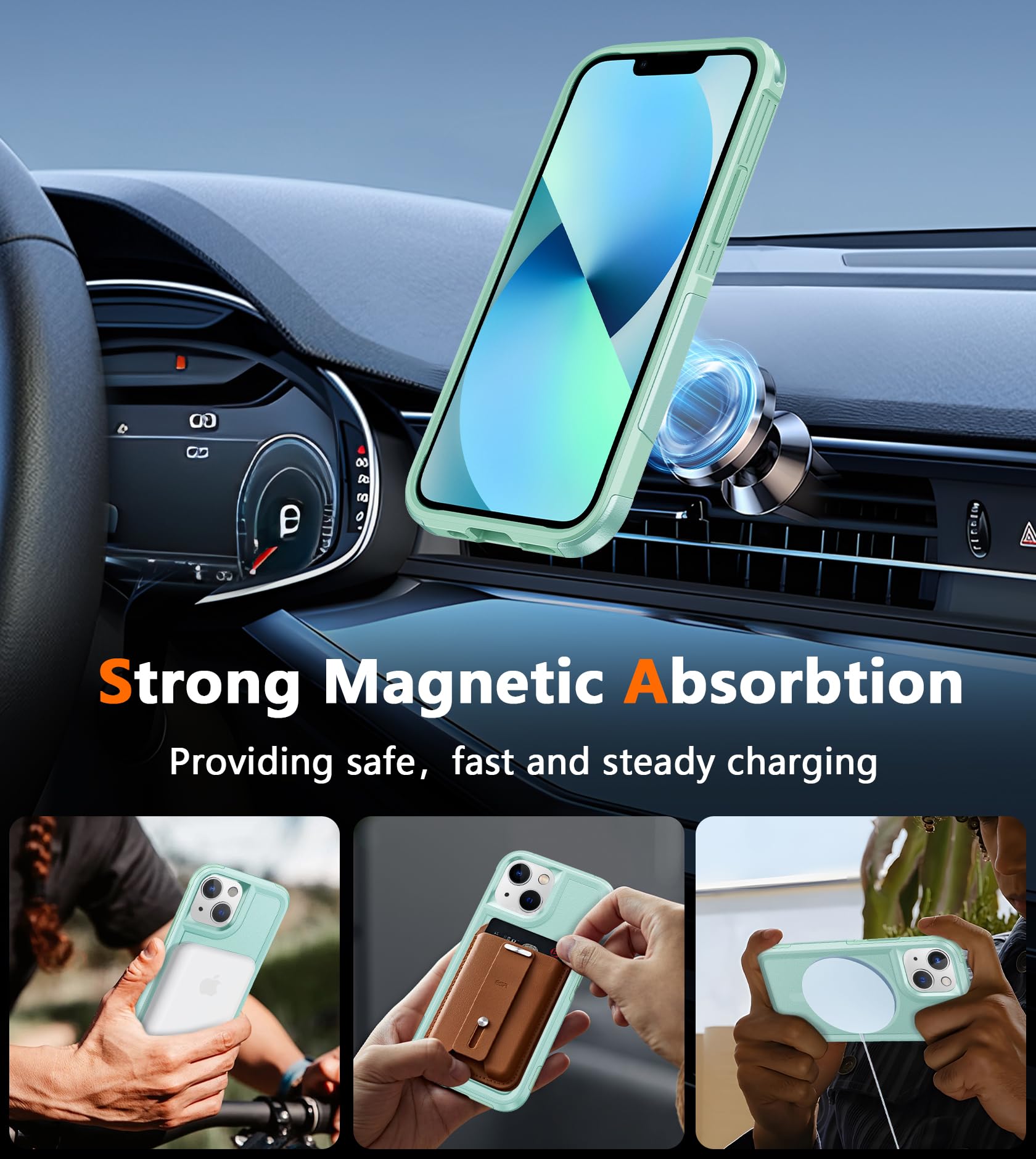 Fntcase For Iphone 12 Mini Magnet Case: Iphone 13 Mini Magnetic Dual Layer Military Grade Drop Shockproof Protection Cell Phone