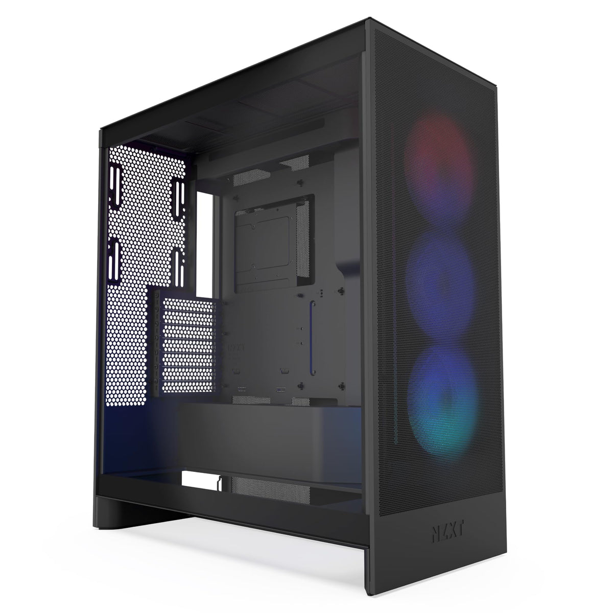 Nzxt H7 Flow Rgb 2024 | Mid Tower Atx Airflow Case With Rgb Fans | Supports Bottom Fans For Direct Gpu Cooling | Includes 360Mm