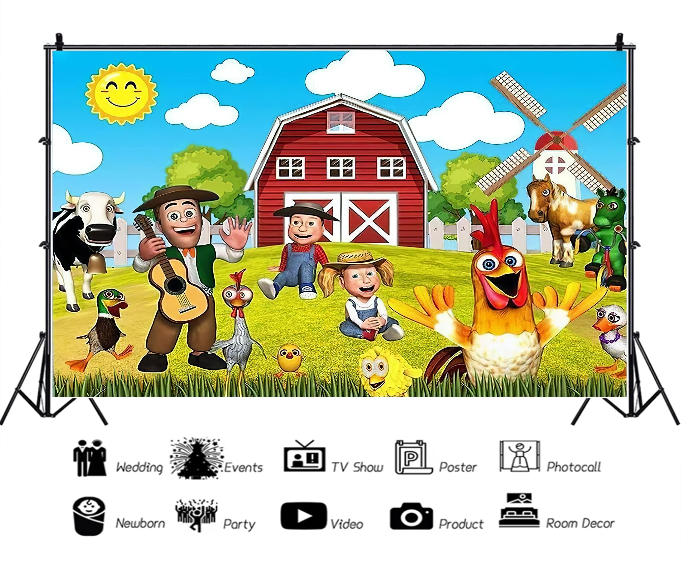 Theme Party Backdrops Farm Baby Birthday Party Baby Shower Kids Birthday Party Decoration Photography Background Props