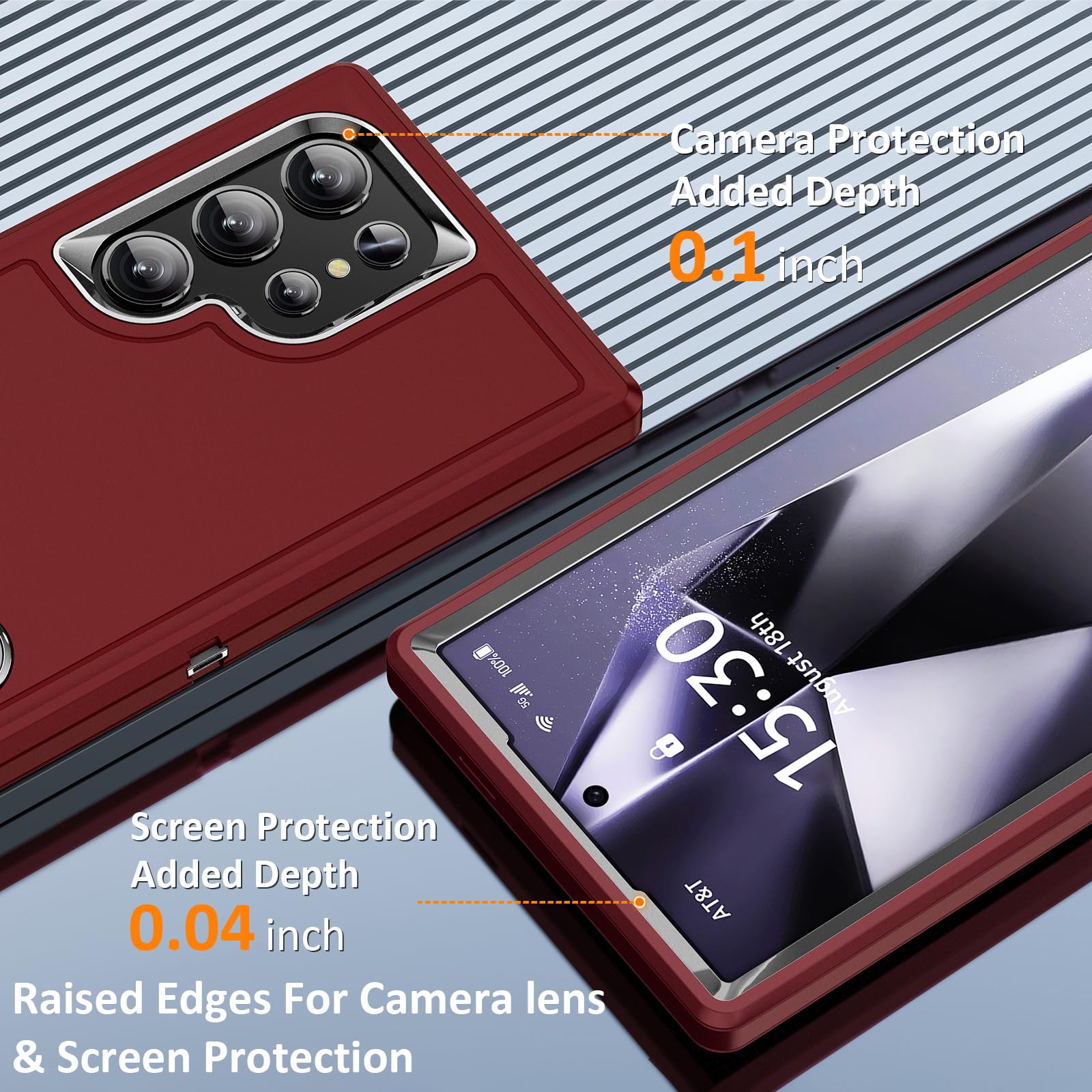 Bahahoues For Samsung Galaxy S24 Ultra Case For Samsung S24 Ultra Phone Case With Built In Kickstand, Shockproof/Dropproof Milit