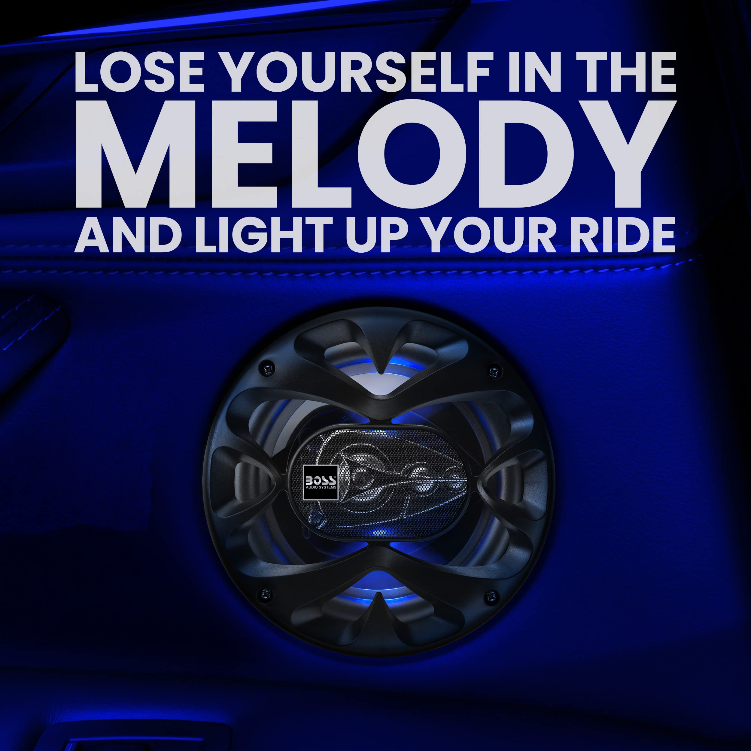 Boss Audio Systems Be654 Rage Series 6.5 Inch Car Door Speakers   Blue Light Illumination, 300 W, 4 Way, Full Range, Coaxial, So