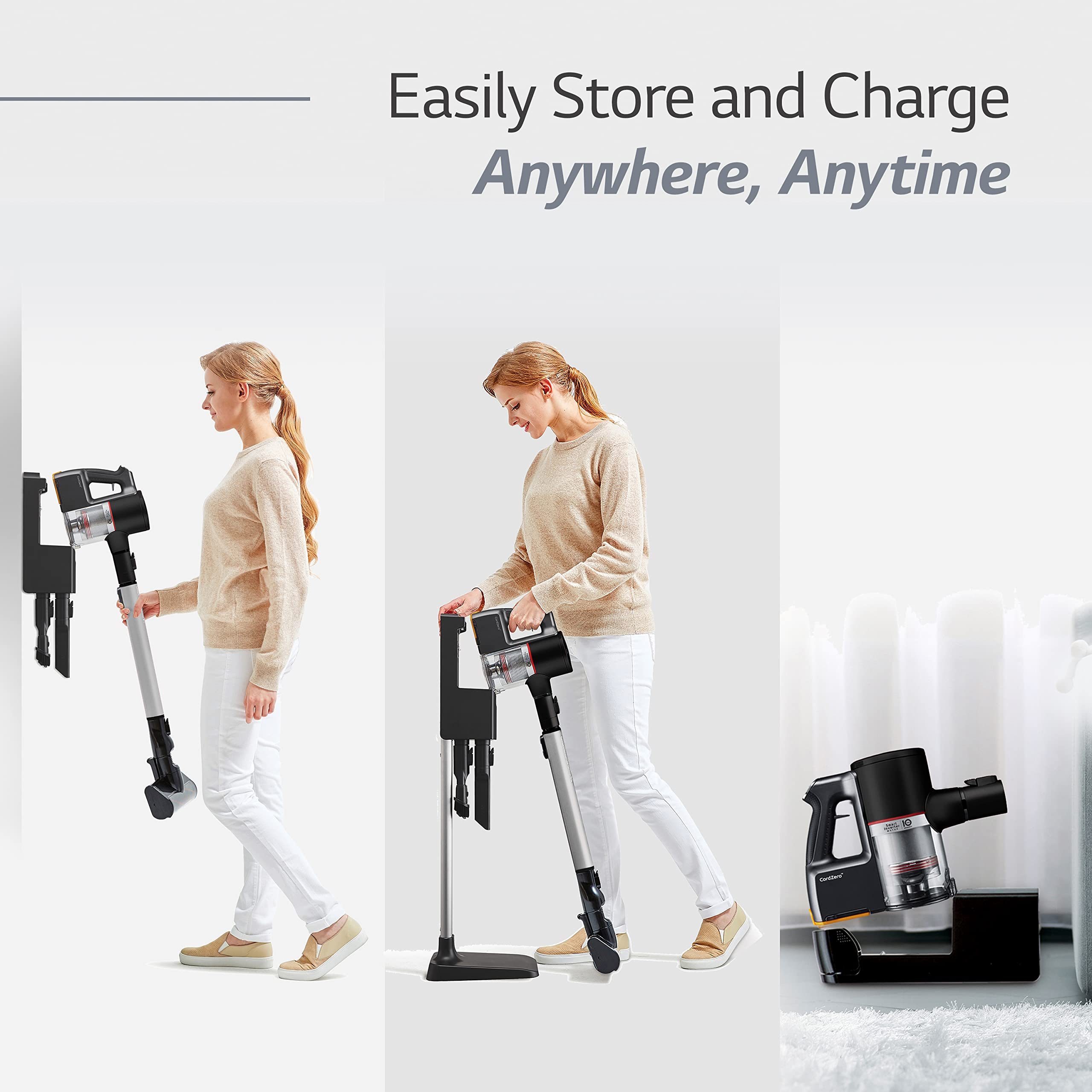 Lg Cordzero A913   Cordless Stick Vacuum Cleaner, 60 Minute Runtime W/ Rechargeable Battery, Lightweight, Powerful Cleaning For