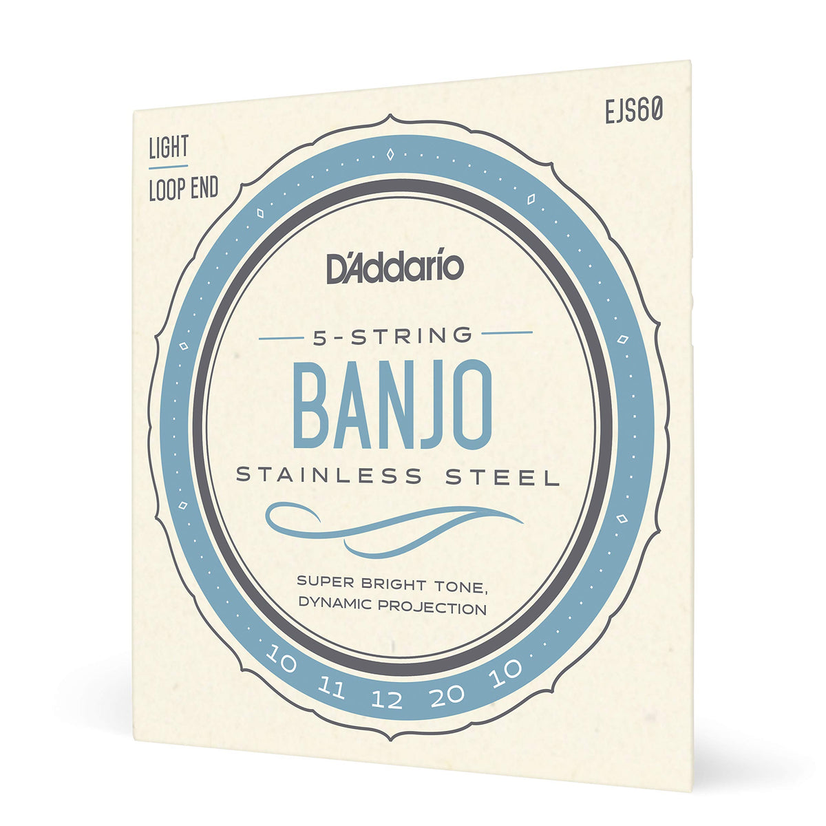 D'Addario Ejs60 Stainless Steel 5-String Banjo Strings, Light, 10-20