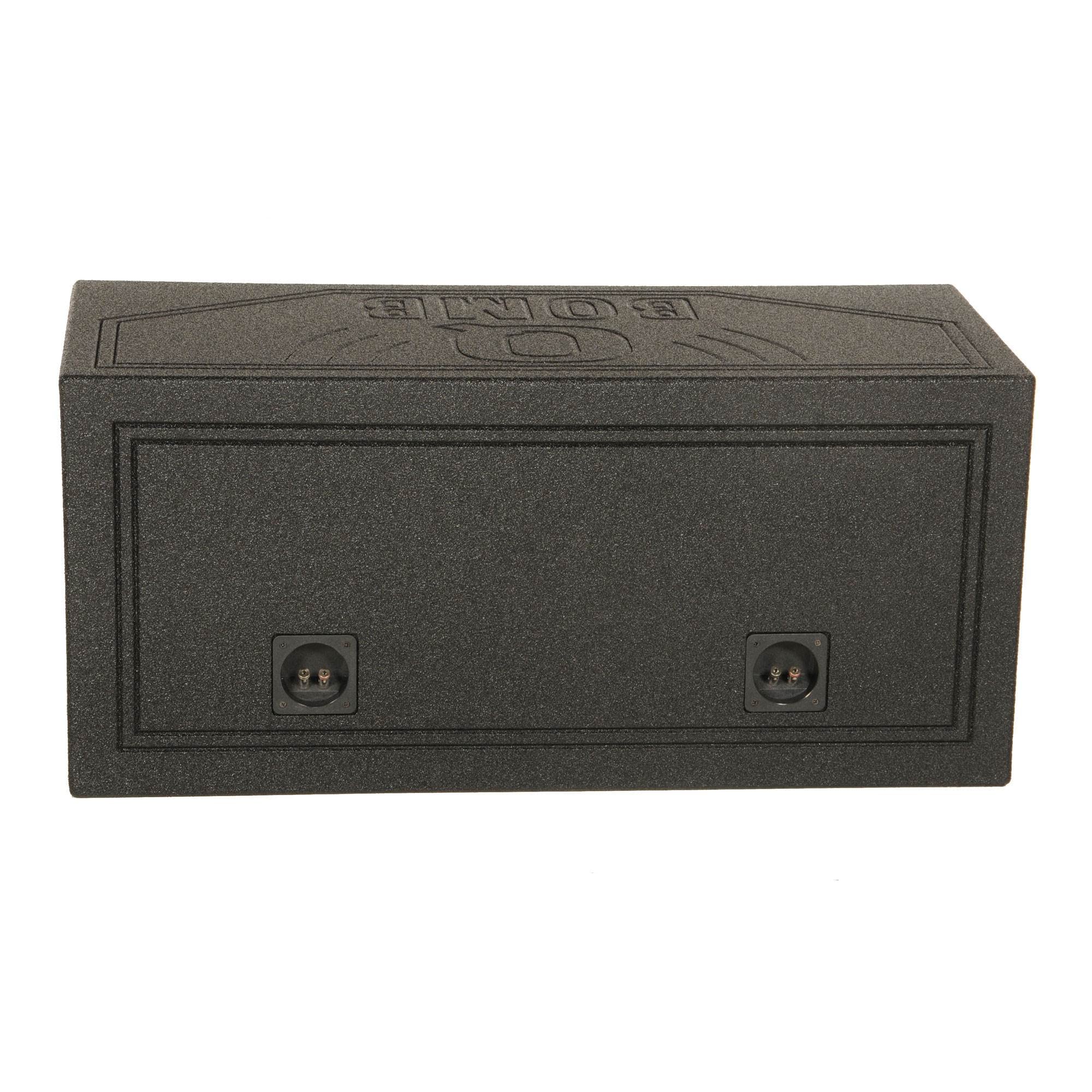 Q Power QBomb QBOMB12S Dual 12" Sealed Subwoofer Box - Black, 30 x 12 x 13.25 inches, Durable Bedliner Spray Finish