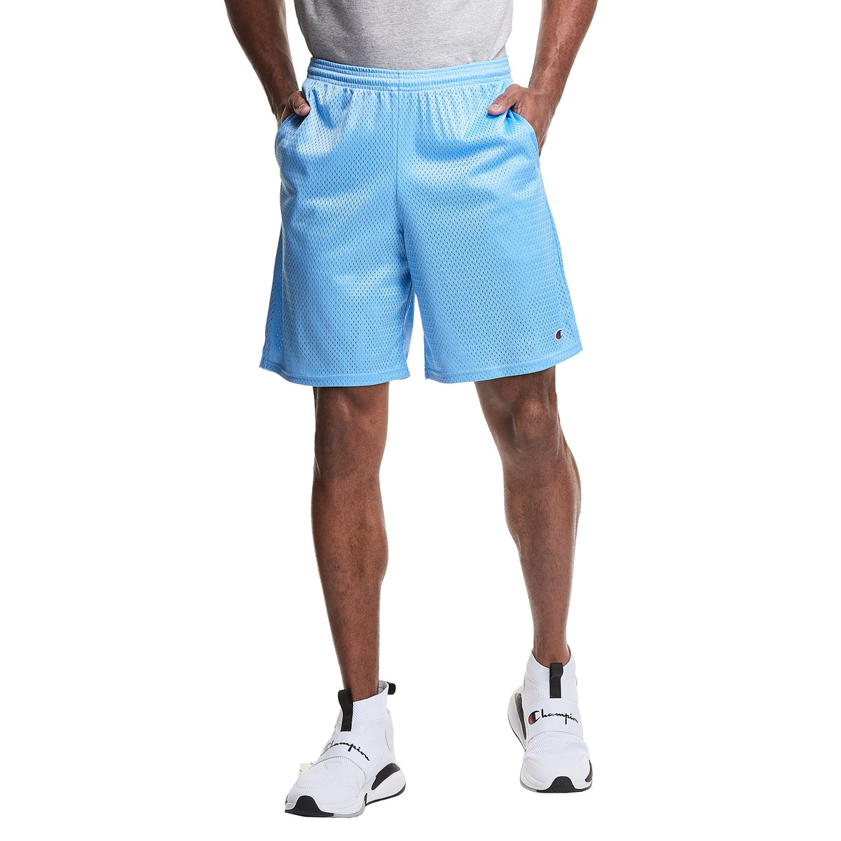 Champion Mens 9' Shorts, Mesh Shorts, 9', Mesh Basketball Shorts, Mesh Gym Short, Swiss Blue 407Q88, Small Us