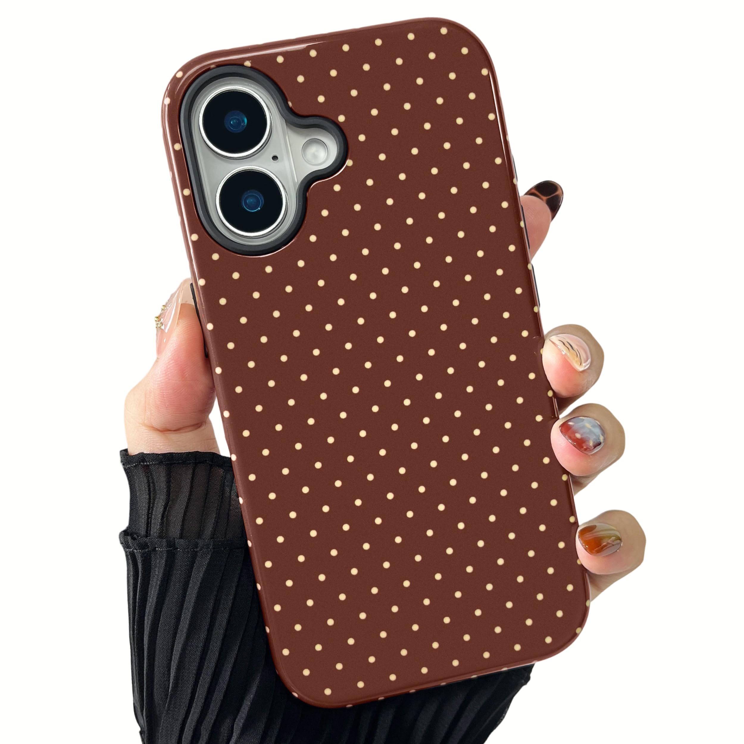ZTOFERA Magnetic Case for iPhone 16 Plus, Compatible with Magsafe, Polka Dot Aesthetic Phone Case Cute for Girl Women, Hard PC+S