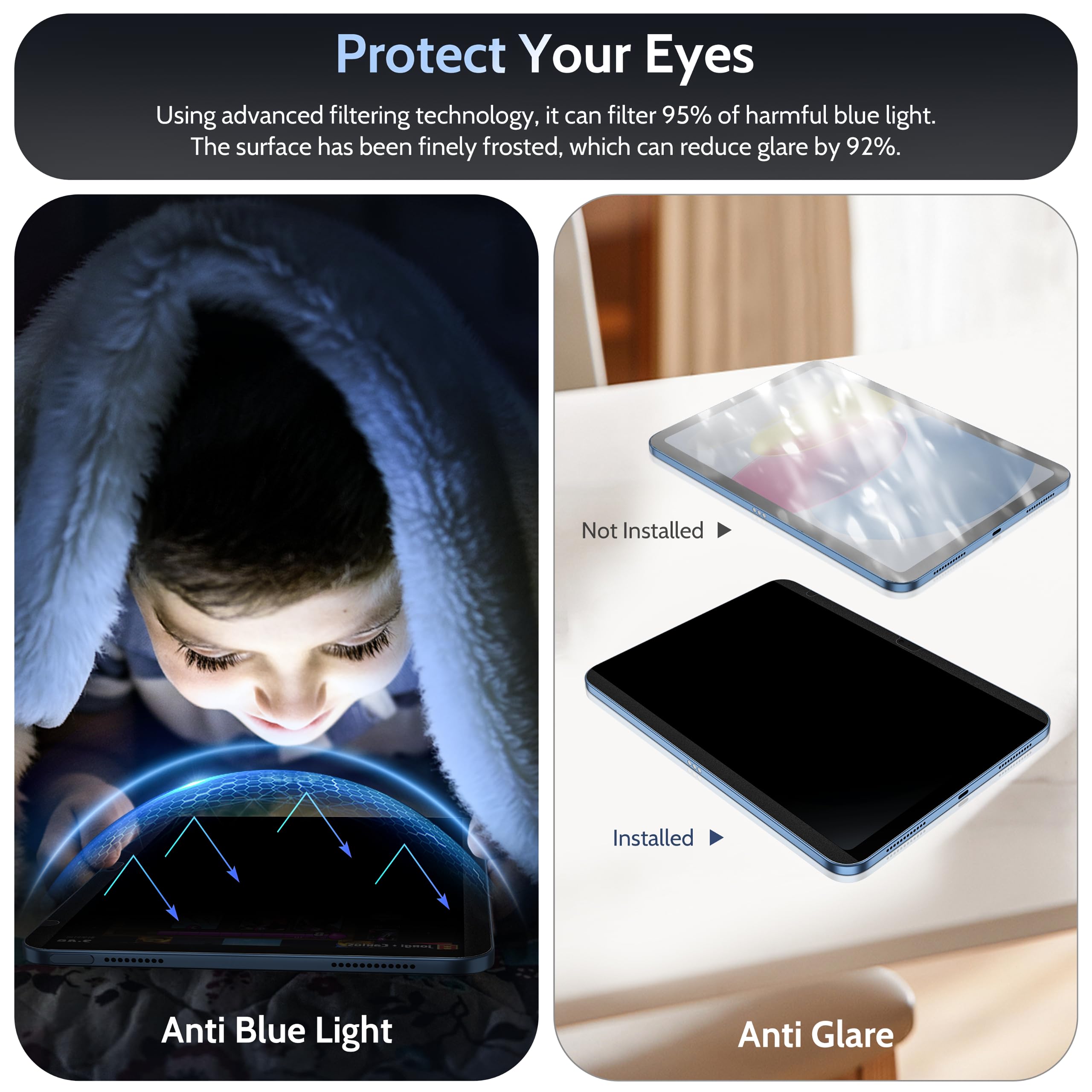 Peslv 4 Way Magnetic Privacy Screen Protector For Ipad 10Th Gen 2022 (10.9 Inch), Removable 360 Degree Spy Private Black Securit