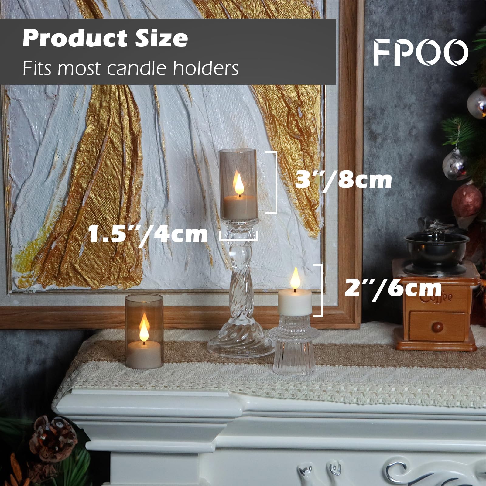 Fpoo Rechargeable Tea Lights Candles With Remote Timer, 12 Packs Flameless Flickering Led Tea Lights Votive Candles With Usb Cha