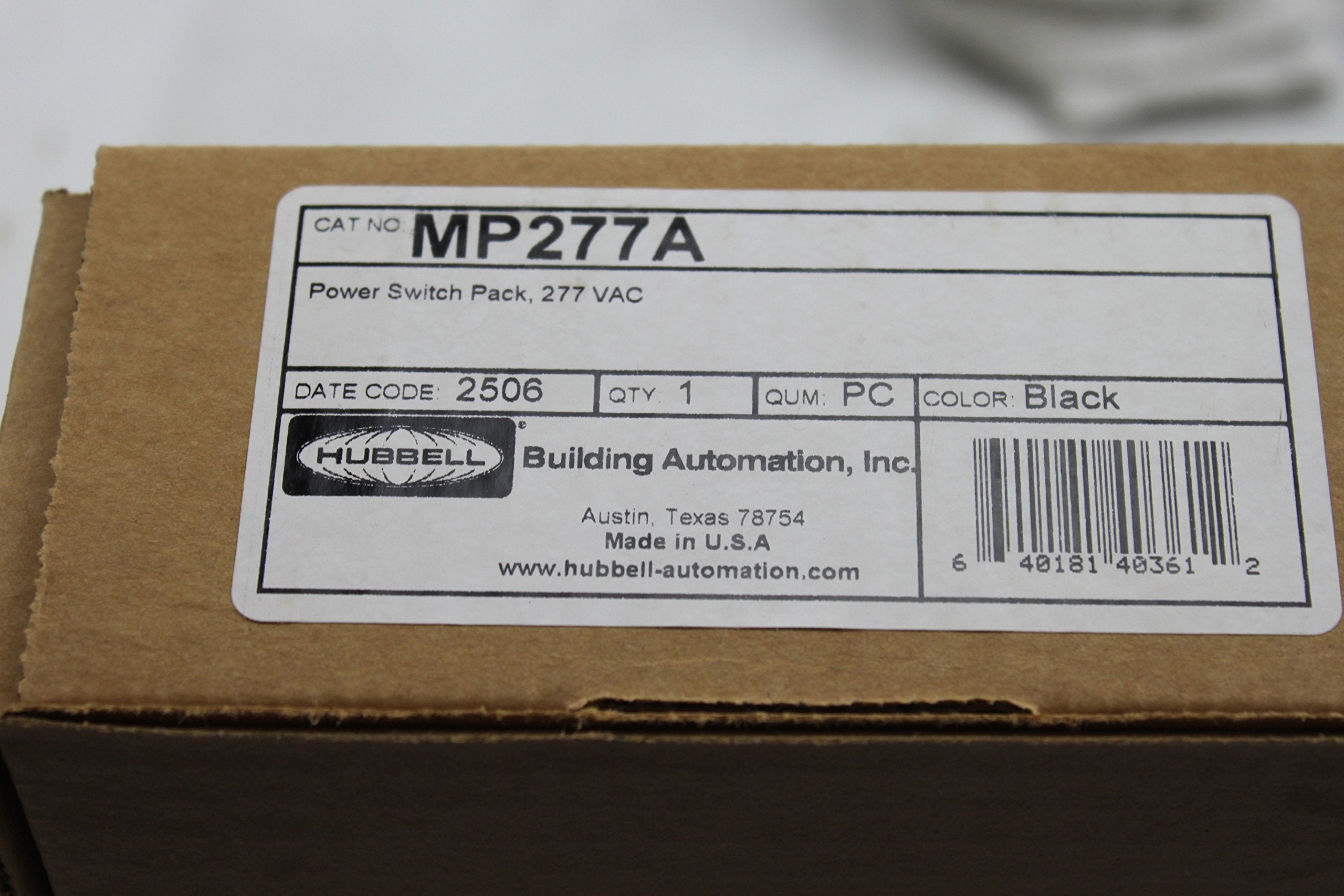 Hubbell Mytech Electrical Mp277A Power Pack Relay Switch, 277 Vac, 24Vdc Control Input Mounting Fixt