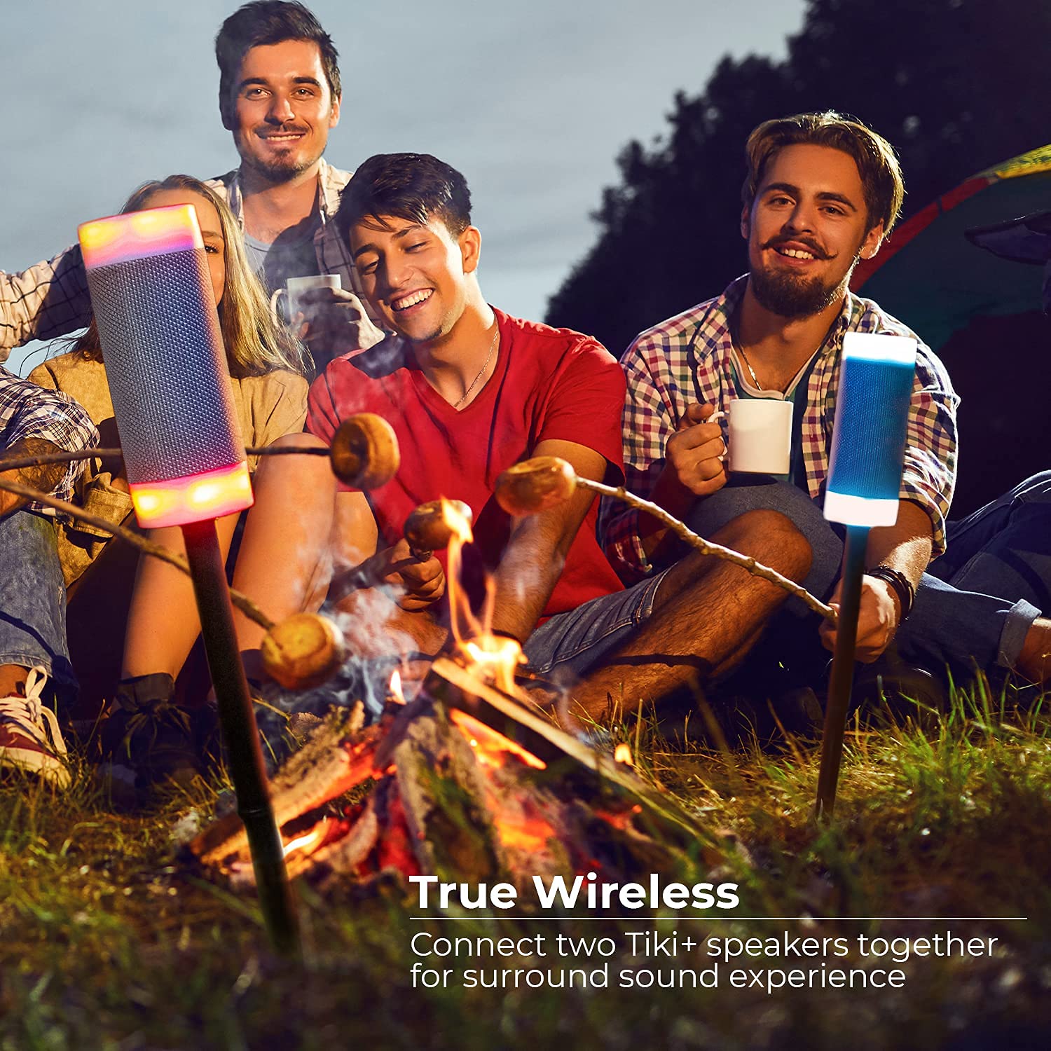 Ijoy Wireless Speaker With 10 Hour Playtime - Ip66 Waterproof, Dustproof, Weatherproof Light Up Bluetooth Tiki Speaker With Led