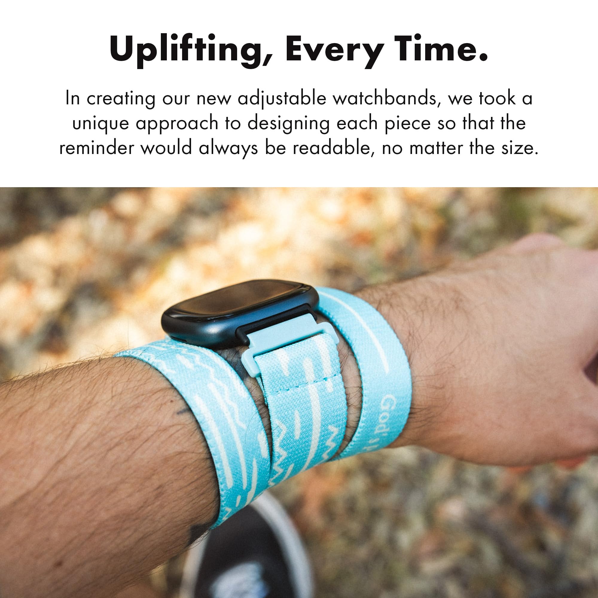 Zox Android Smart Watch Band - God 'S Plan | Soft, Adjustable Elastic Band With Motivational Affirmations And Beautiful Artwork