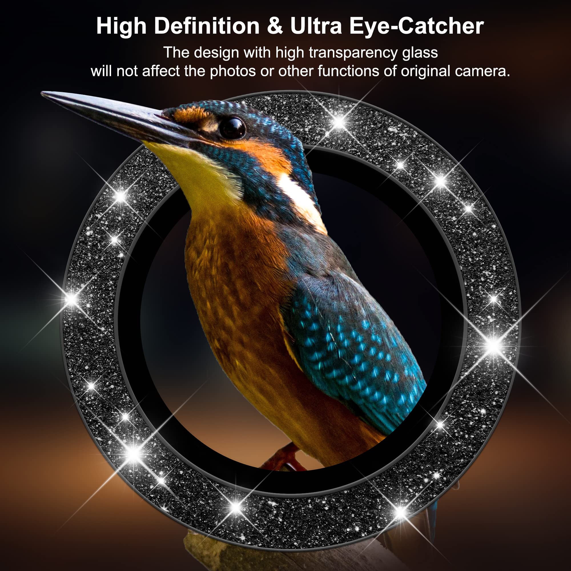 Hoerrye For Samsung Galaxy S23 Ultra Camera Lens Protector, Case Friendly, 9H Tempered Glass Anti Scratch, Space Titanium Milita