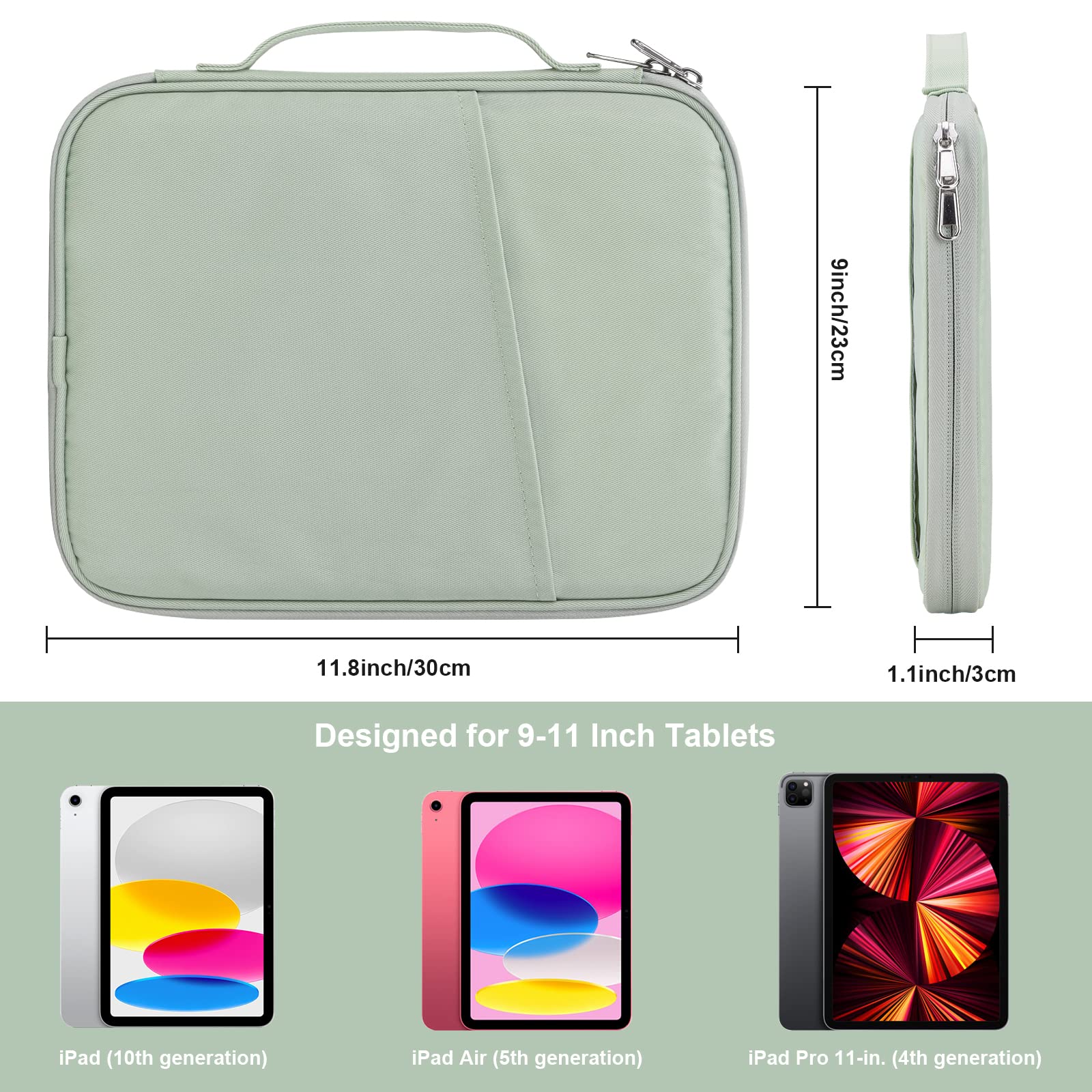 9 11 Inch Tablet Carrying Case, Padded Travel Sleeve Bag For Ipad Pro 11 In (M4), Ipad 10.9 (10Th Gen), Ipad Air 11 In (M2), Gal