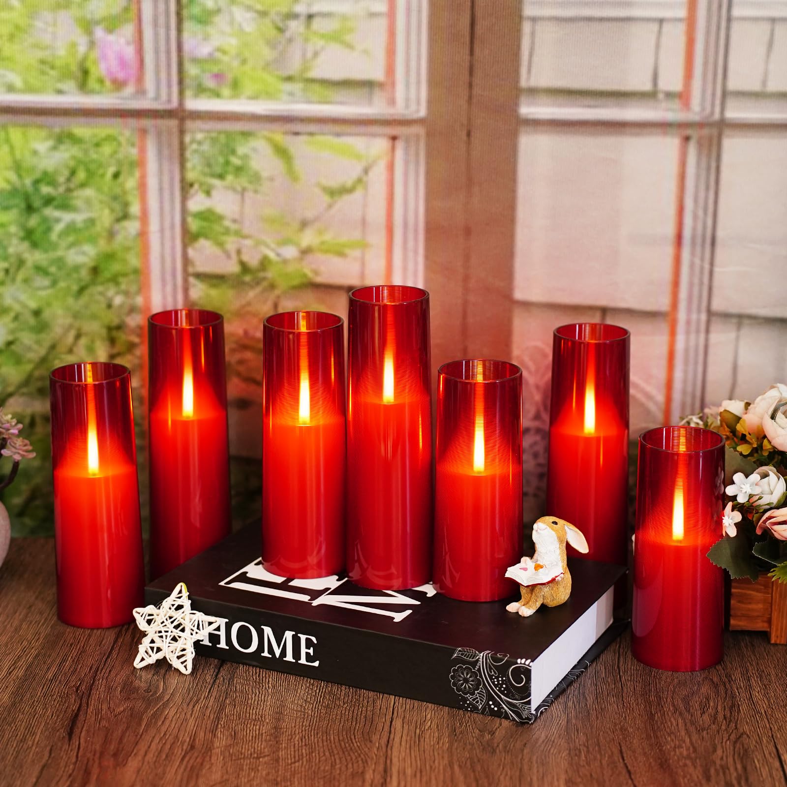 Kakoya Flameless Led Candles Upgraded Realistic Flickering Flame Electric Candles,7Pcs Battery Operated Candles With Remote Time