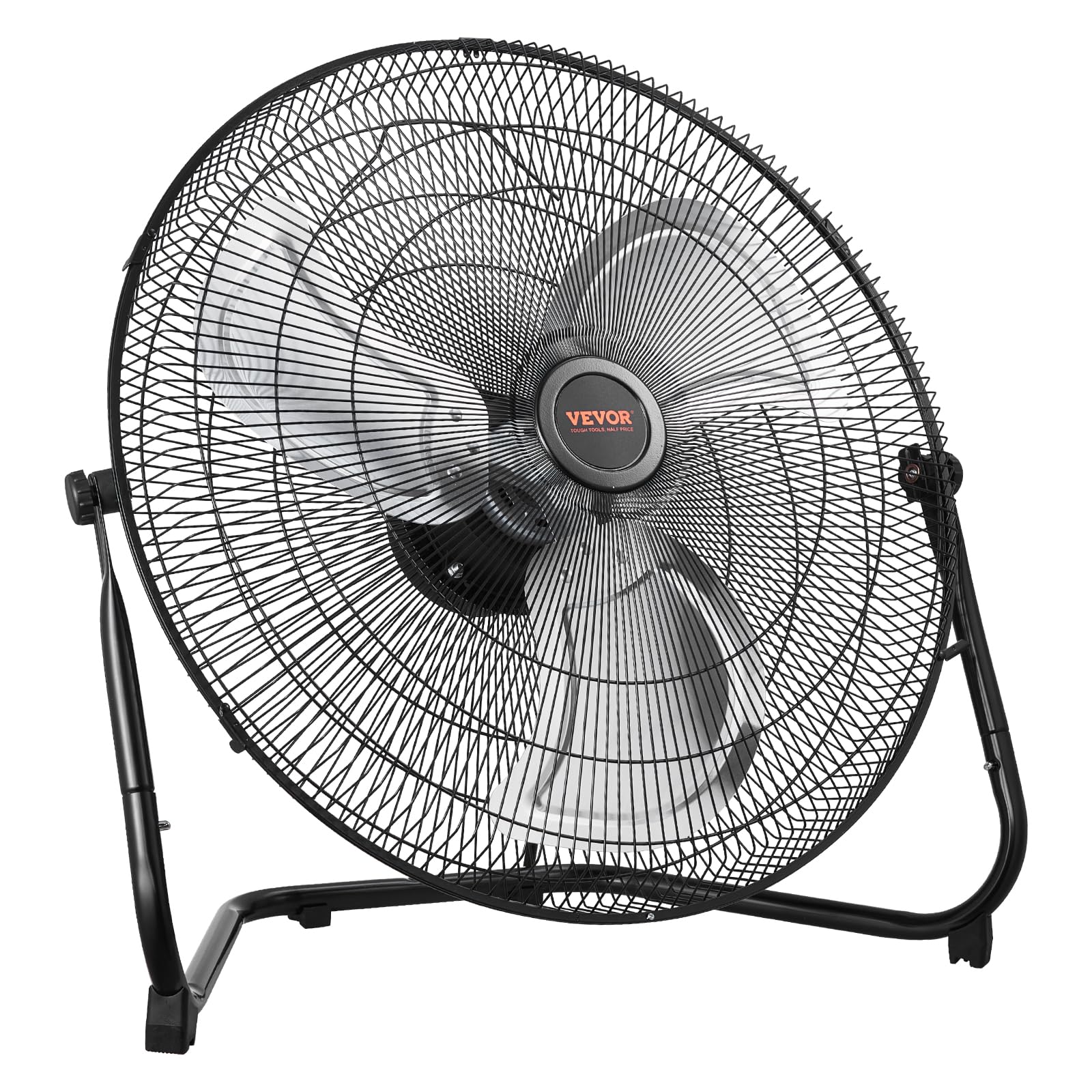 Vevor Floor Fan, 3 Speeds High Velocity Heavy Duty 18 Inch Industrial Fan, 4000 Cfm 360 Adjustable Tilt 19.69 Ft/Sec Airflow Lar
