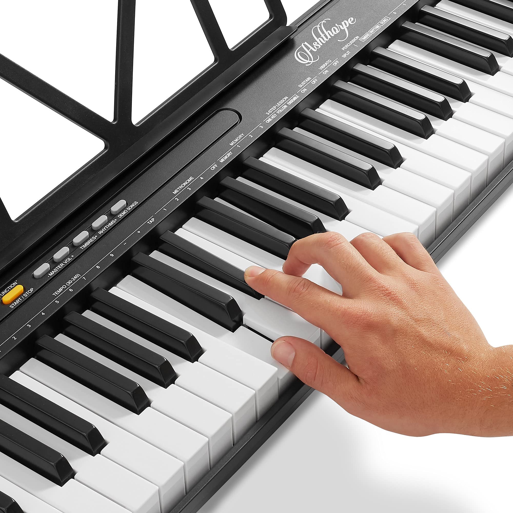 Ashthorpe 61 Key Digital Electronic Keyboard Piano For Beginners, Includes Headphones, Mic And Keynote Stickers