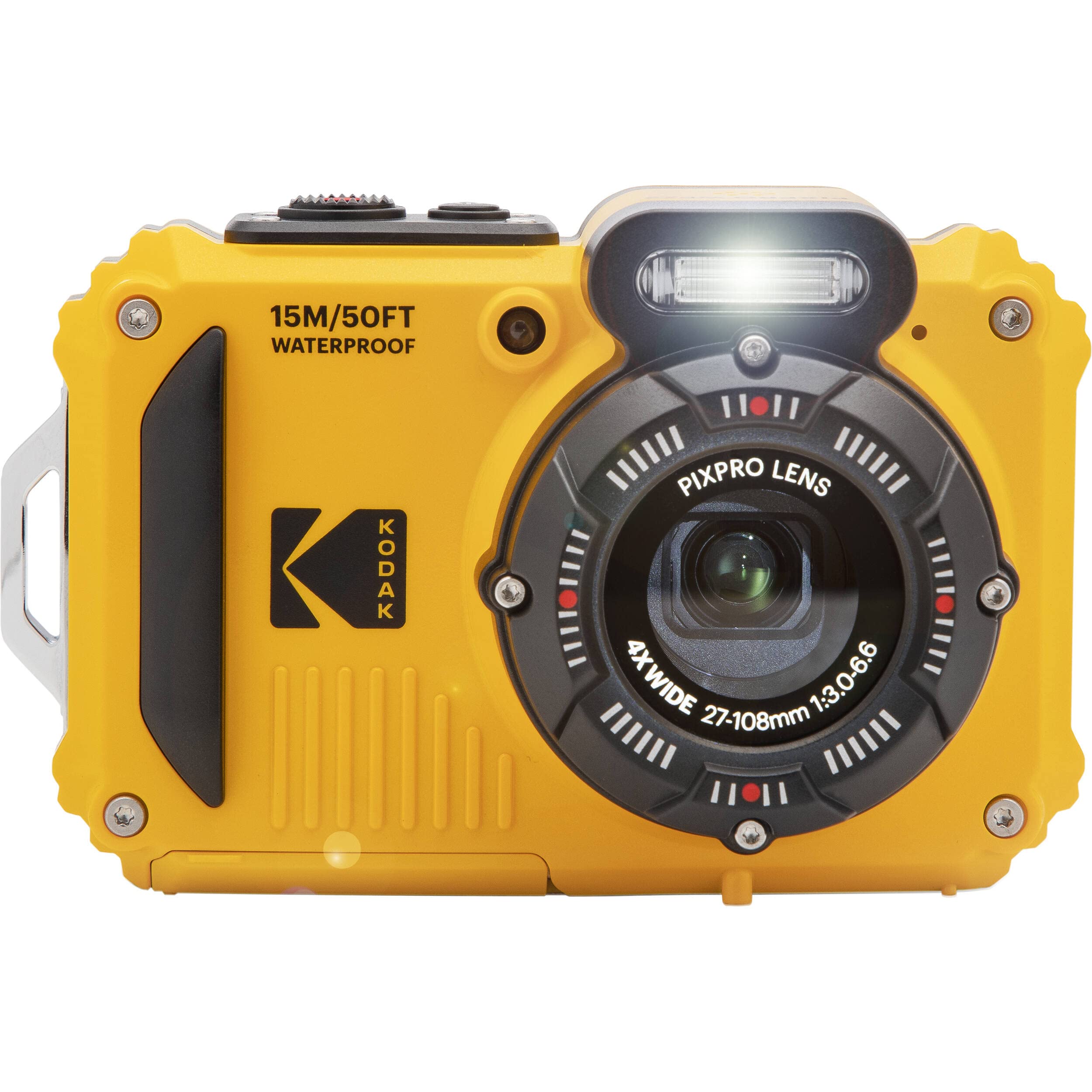 Kodak Pixpro Wpz2 Rugged Waterproof Digital Camera Bundle With Black Point & Shoot Case + 32Gb Microsdhc Card (Yellow) Bundle (3 Items)