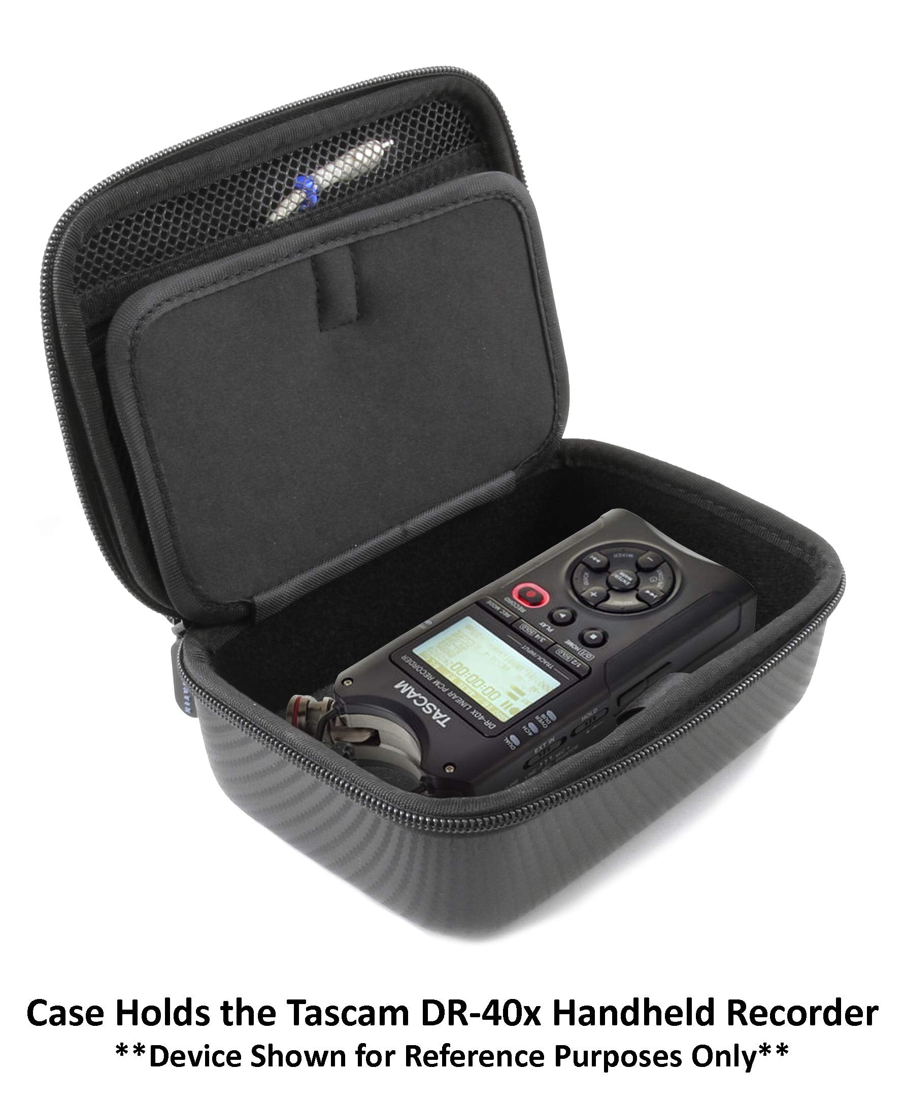 Casematix Travel Case Compatible With Tascam Dr-40X Handheld Recorder, Dr-05X Stereo Recorders, Or Dr-07X Portable Digital Audio