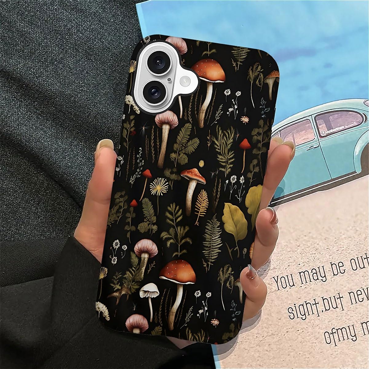Seized Case Compatible With For Iphone 16,Vintage Mushroom Snail Daisy Leaf Phone Case For Girl Women Boy Men,Durable Protection