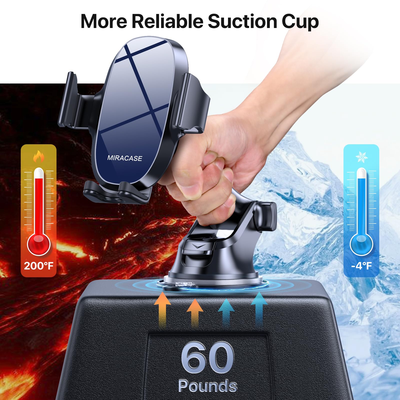 Miracase 3-In-1 Cell Phone Holders For Your Car, Universal Car Phone Holder Mount For Dashboard Air Vent Windshield Compatible W