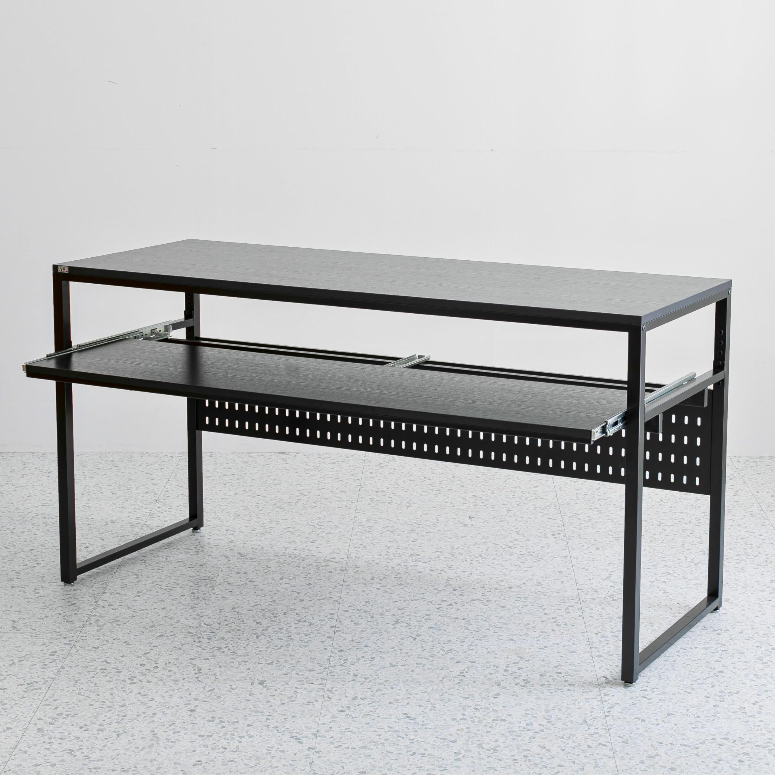 Lyyl Music Studio Desk With Keyboard Tray, For Full 88 Keys And 61 Keys (Music Producer Desk) (88 Keys, Black)(Cable Tray & Spea