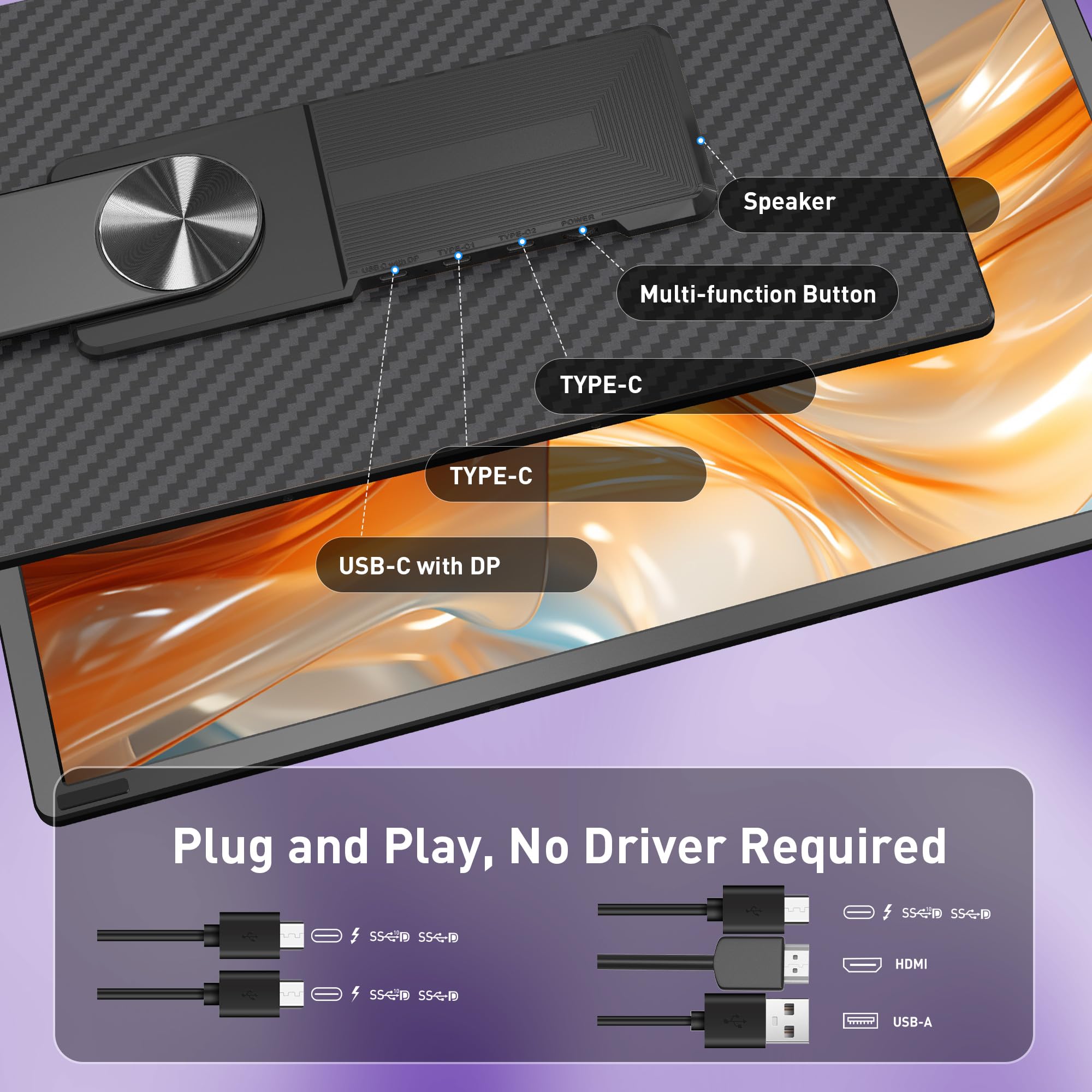 Maxfree Laptop Screen Extender,15.6'' Fhd 1080P Triple Screen Laptop Monitor Extender,Plug & Play,Detachable Screen Triple Monit