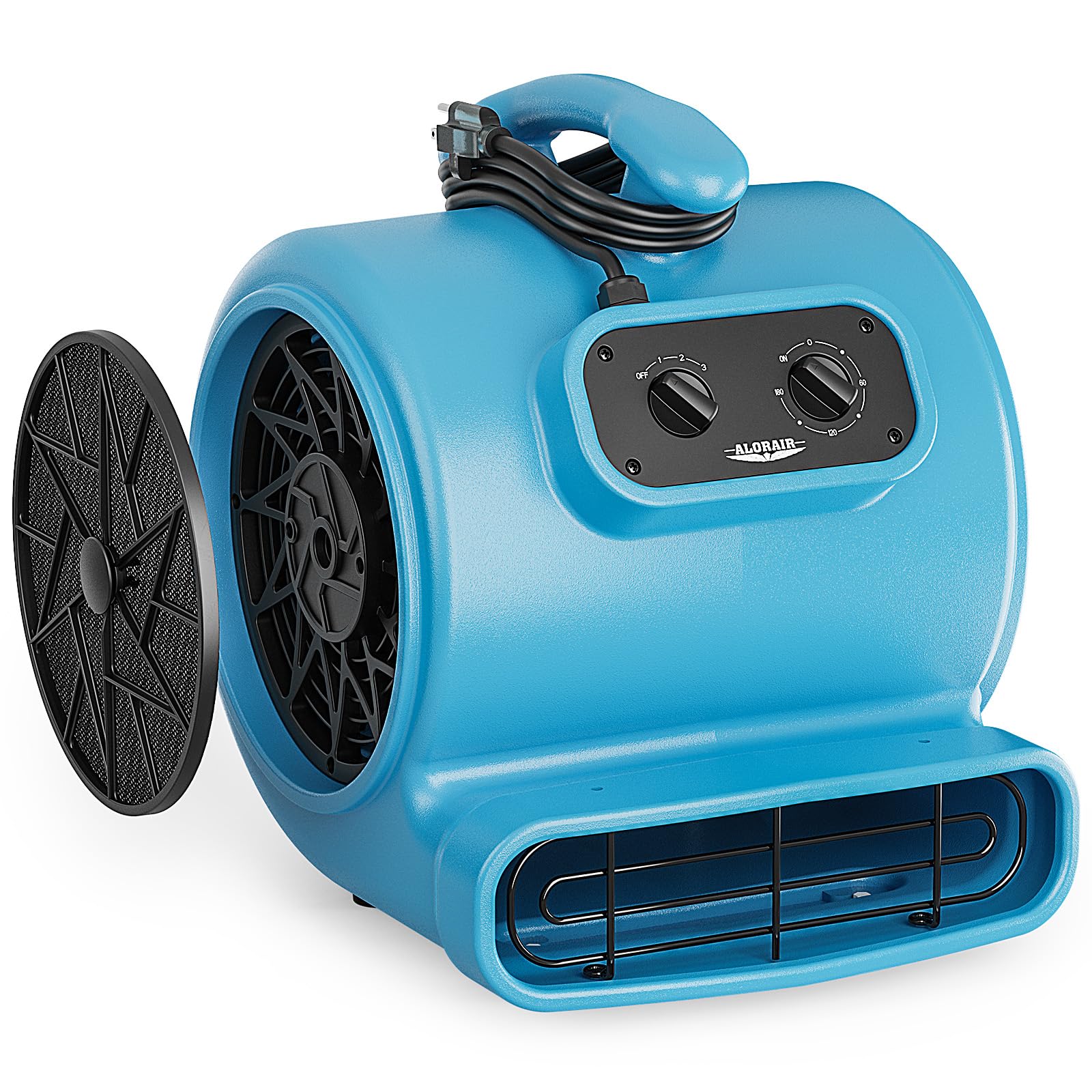 ALORAIR 3000 CFM Air Mover Blower Fan for Industrial, Floor Drying Fan, Carpet Dryer - Timer, Filter, Stackable, 3 Speeds, 5 Adj