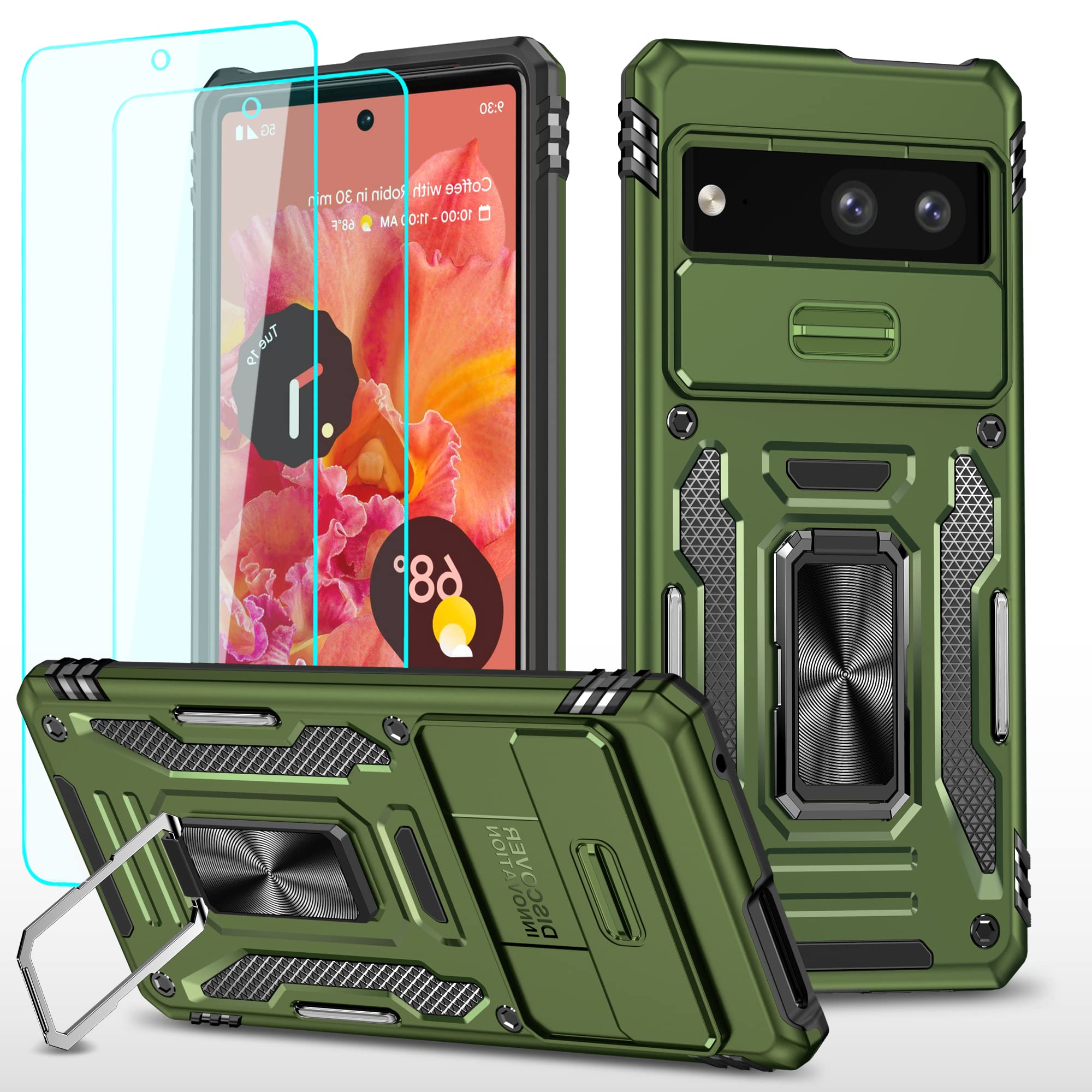 Google Pixel 7 Case   Shockproof Cases For Pixel 7   Anti Fall Drop Protection   Built In Slide Anti Scratch Camera Lens Cover  