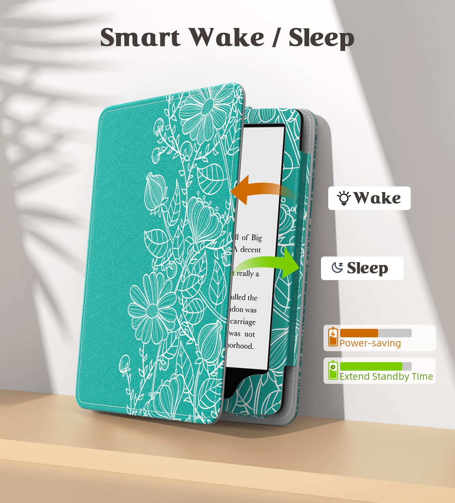 Moko Case For Kindle Paperwhite 11Th Generation 2021 Release, Slim Pu Shell Cover With Auto Wake/Sleep, Lightweight & Protective