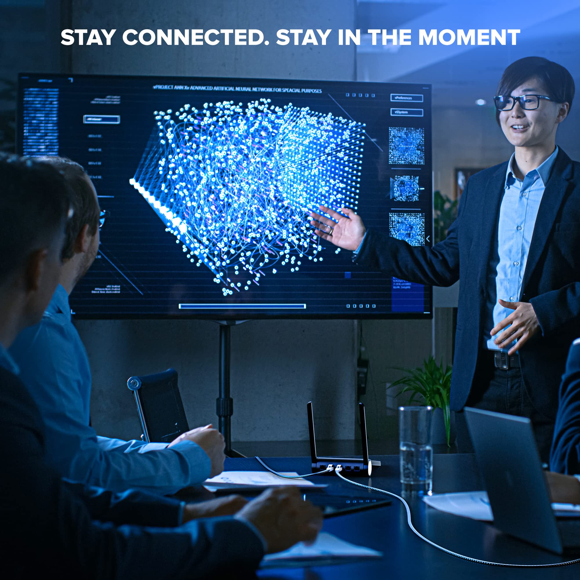 Maximm Cable Cat7 Flat Braided Ethernet Cable, 2 Pack (White, 12Ft) 10 Gbps, 600 Mhz, Shielded Rj45 Gold Connectors Ultra Thin Flexible Design For Home & Office Networking