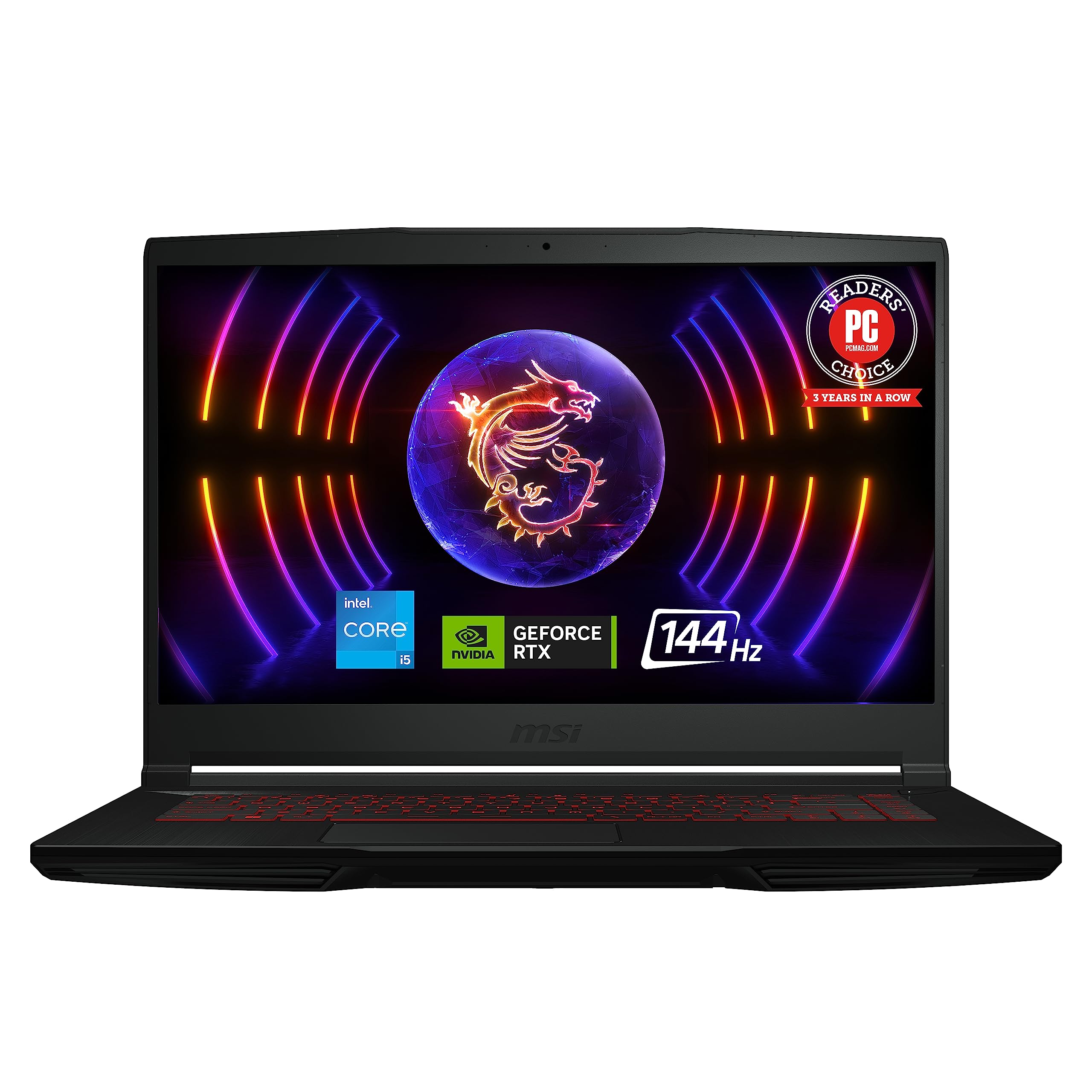 MSI Thin GF63 Gaming Laptop: Intel Core i5-12450H GeForce RTX 2050, 15.6 FHD, 144Hz, 8GB DDR4, 512GB NVMe SSD, Type-C USB 3.2 Ge