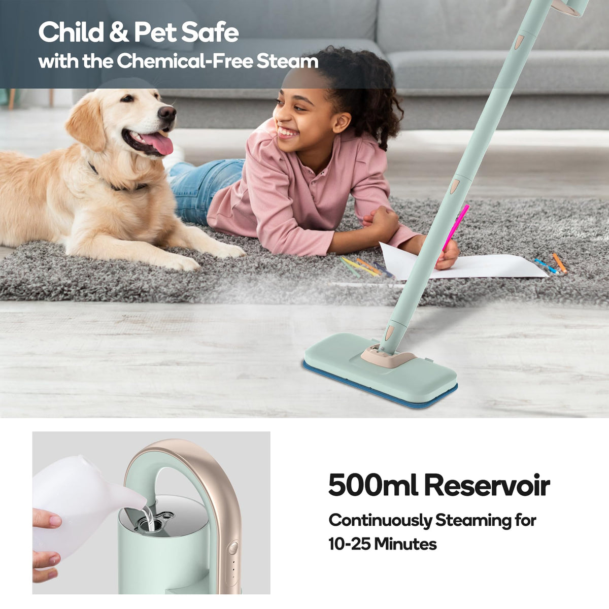 Moping Reader Newbealer Multifunctional Steam Mop Cleaner Green 1200W 248F – Electroeshop