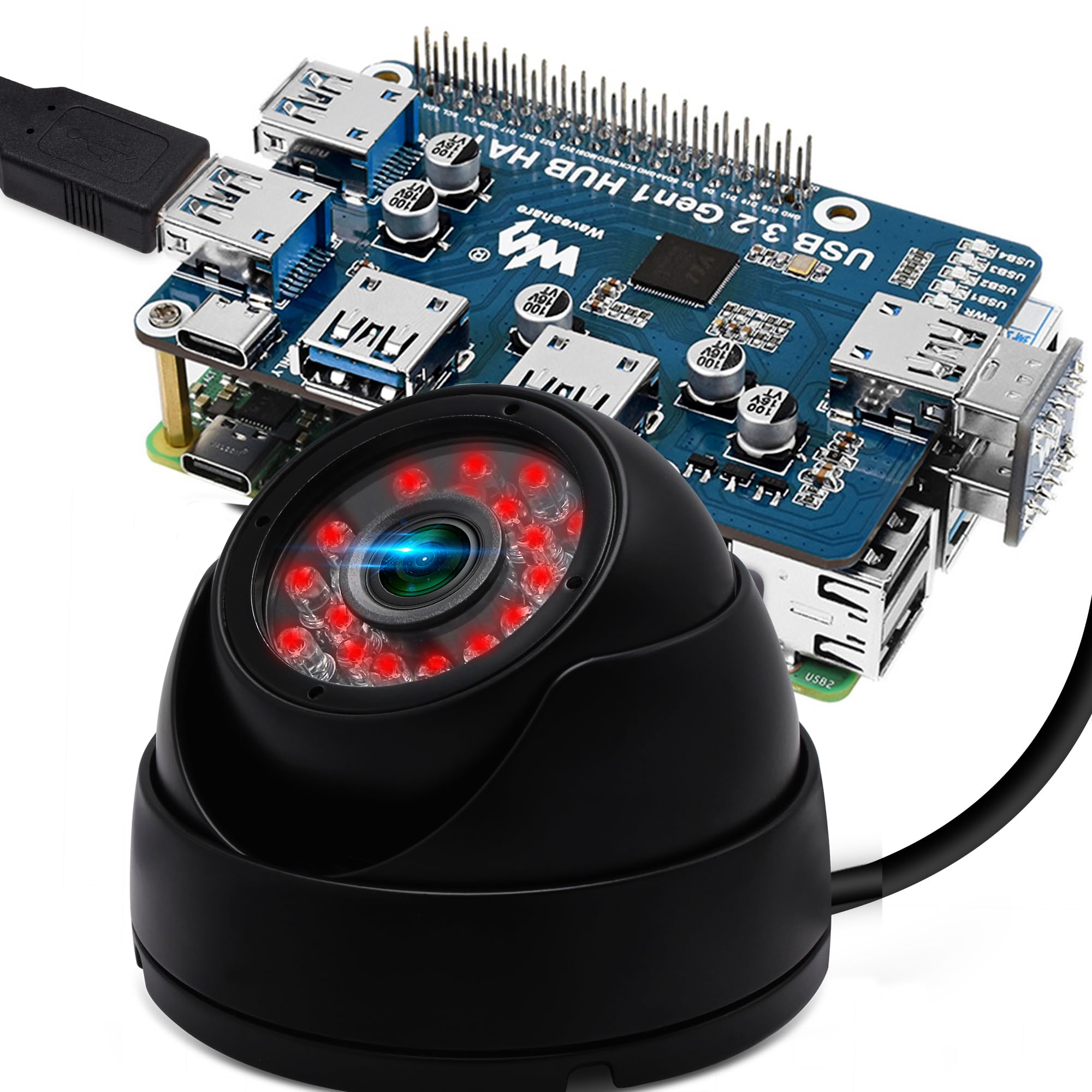 Ifwater Usb Dome Security Camera 2Mp Day Night Weatherproof Surveillance Cctv Camera 1080P Dome Outdoor Camera Work With Smart H