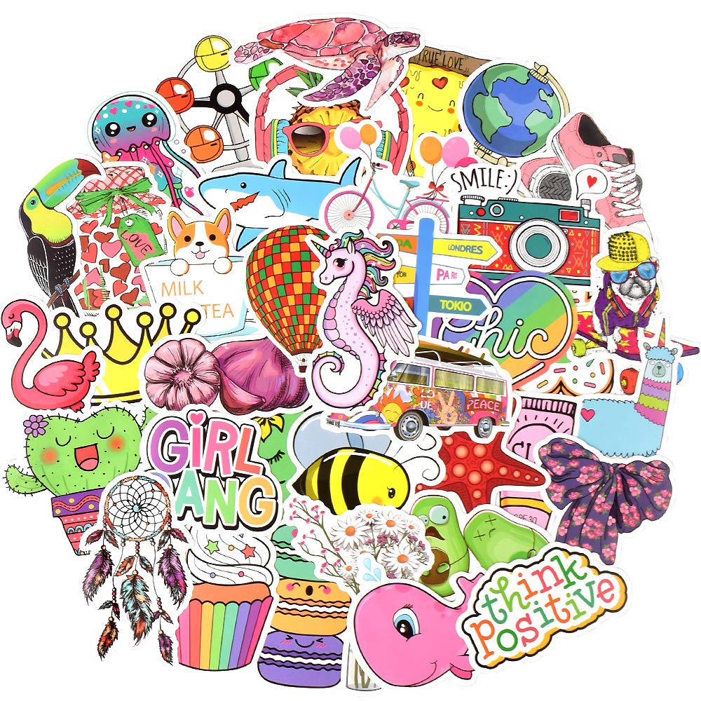 Waterproof Stickers For Girls Stickers For Hydroflasks Vsco Stickers For Hydro Flask Stickers 100 Pack Cute Stickers For Water Bottles