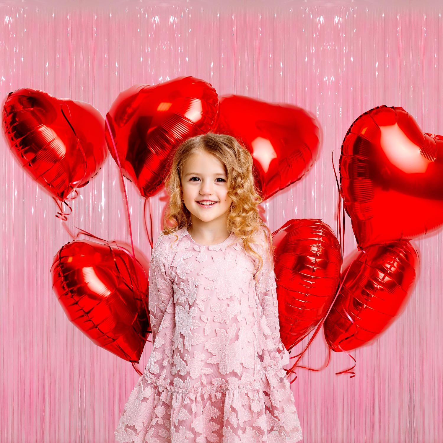 Goer 6.4 Ft X 8.2 Ft Metallic Tinsel Foil Fringe Curtains Party Photo Backdrop Party Streamers For Birthday,Graduation,New Year