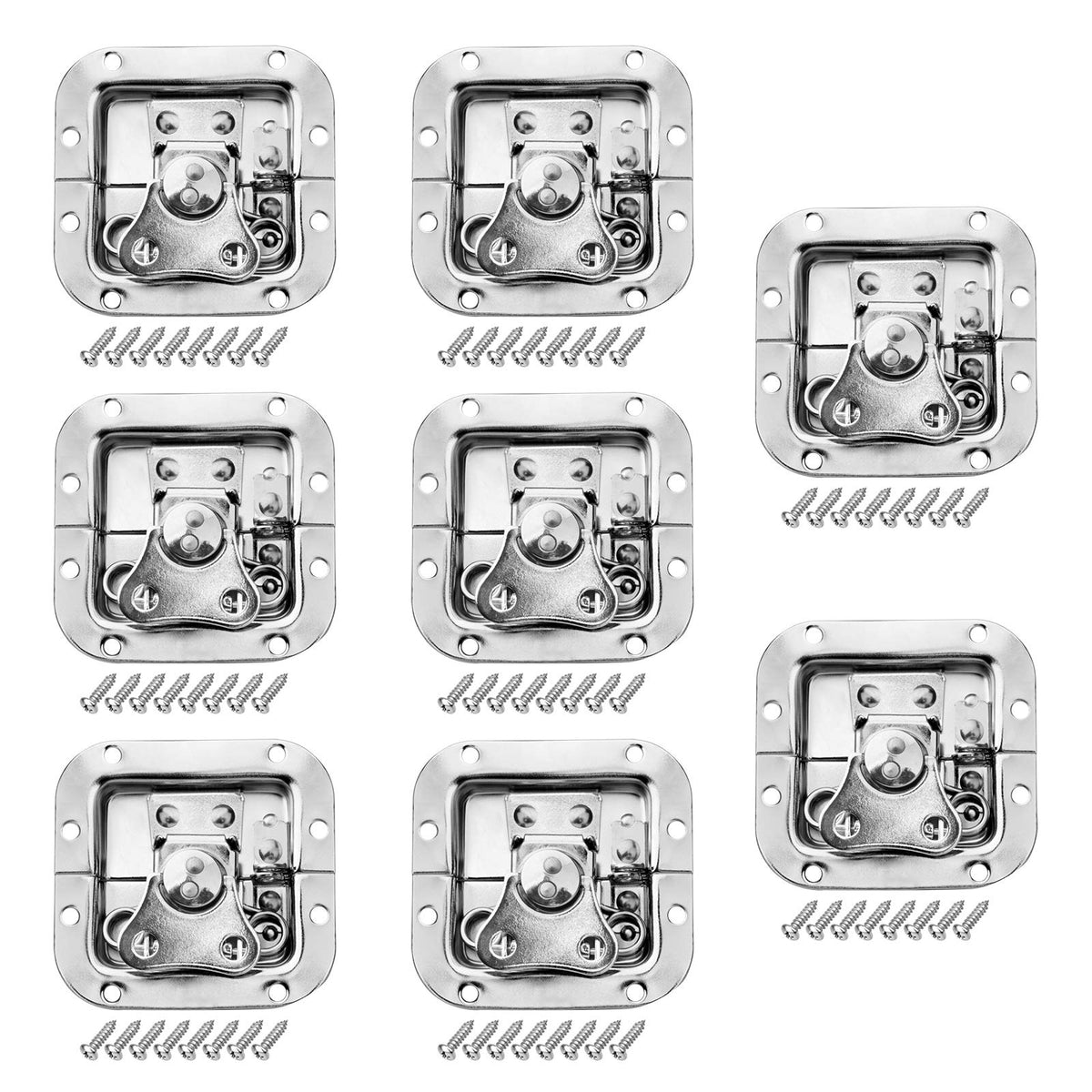 GBGS 8 Pack Road Flight Case Spring Loaded Recessed, Small Butterfly Twist Latch with Padlockable Feature, Heavy Duty 125 Degree