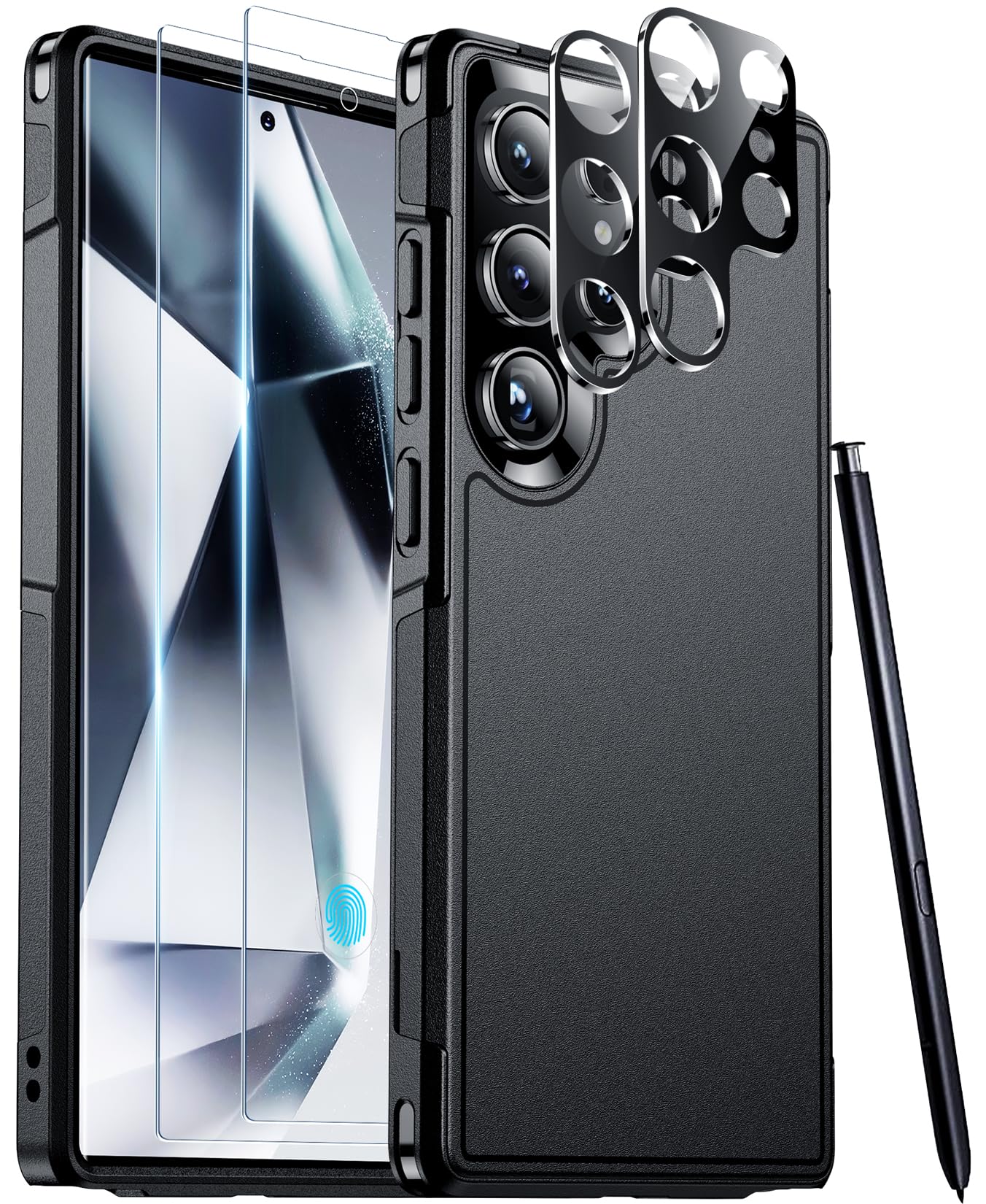 Red2Fire For Samsung Galaxy S24 Ultra Case, With 2Pcs [Tempered Glass Screen Protector+Camera Protector][Military Grade Shockpro