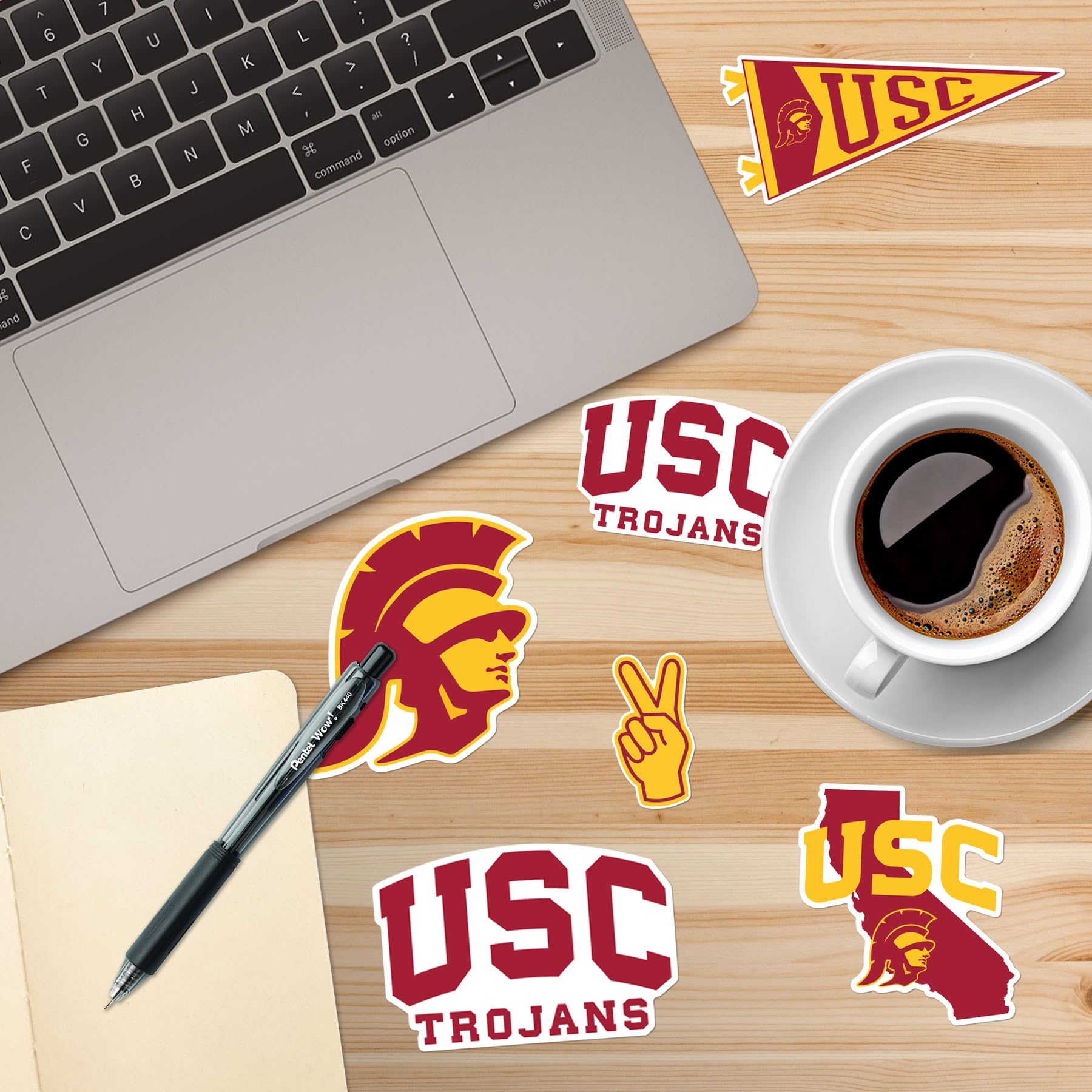 Usc University Of Southern California Mixed 50Ct Vinyl Large Deluxe Stickers Variety Pack   Laptop, Water Bottle, Scrapbooking,