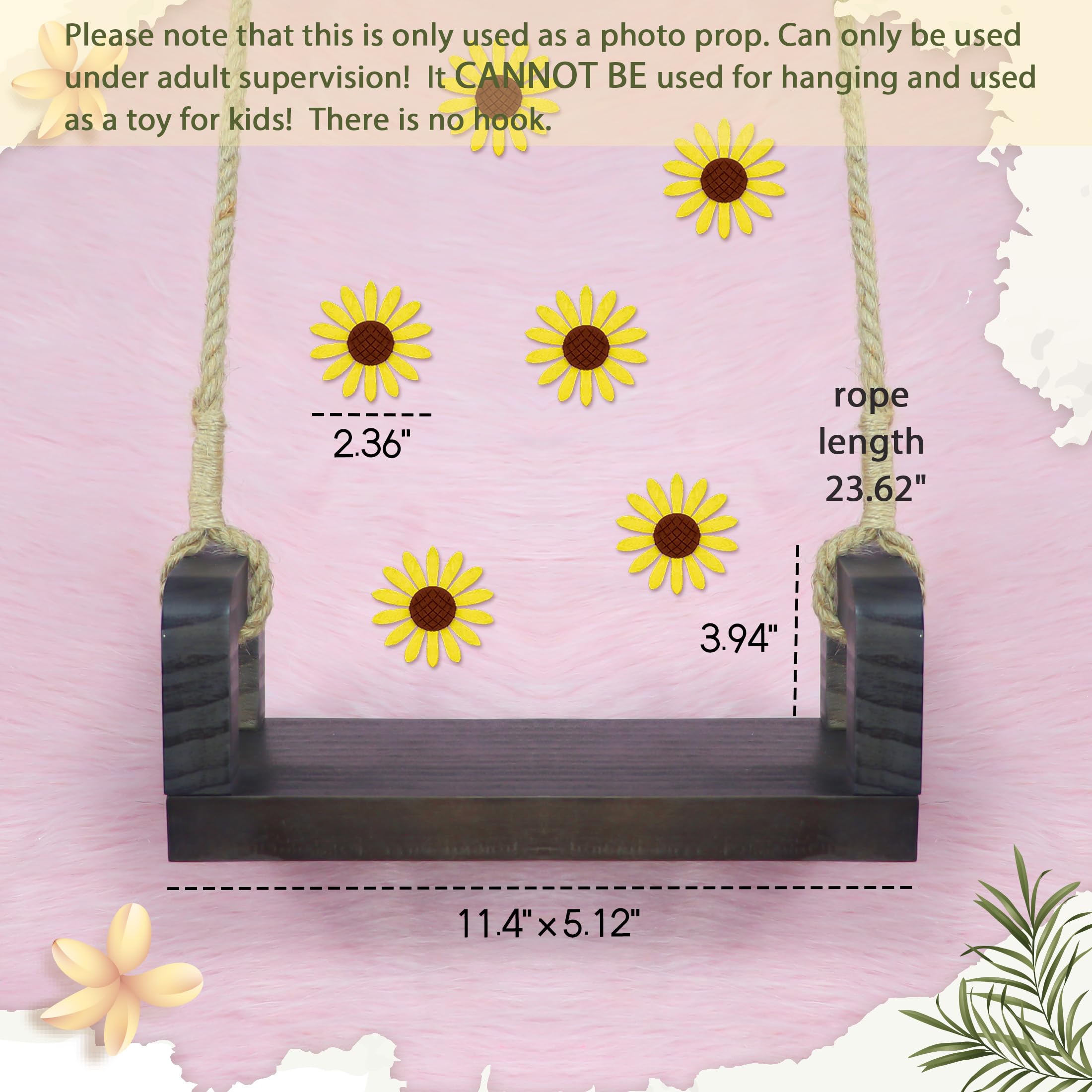 M&G House Newborn Photography Props Swing Prop Wooden Swing Baby Photo Props Wooden Prop Swing Baby Photoshoot Props Newborn Pho