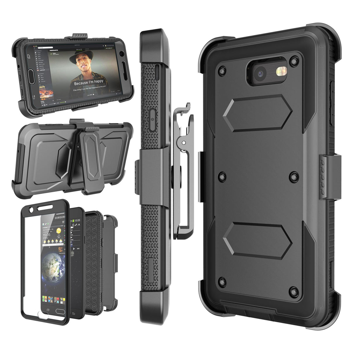 Njjex Galaxy J7 Sky Pro Case,For Samsung J7 V/ J7 Perx / J7 Prime / J7 2017 Case, [Nbeck] Heavy Duty Built In Screen Protector R