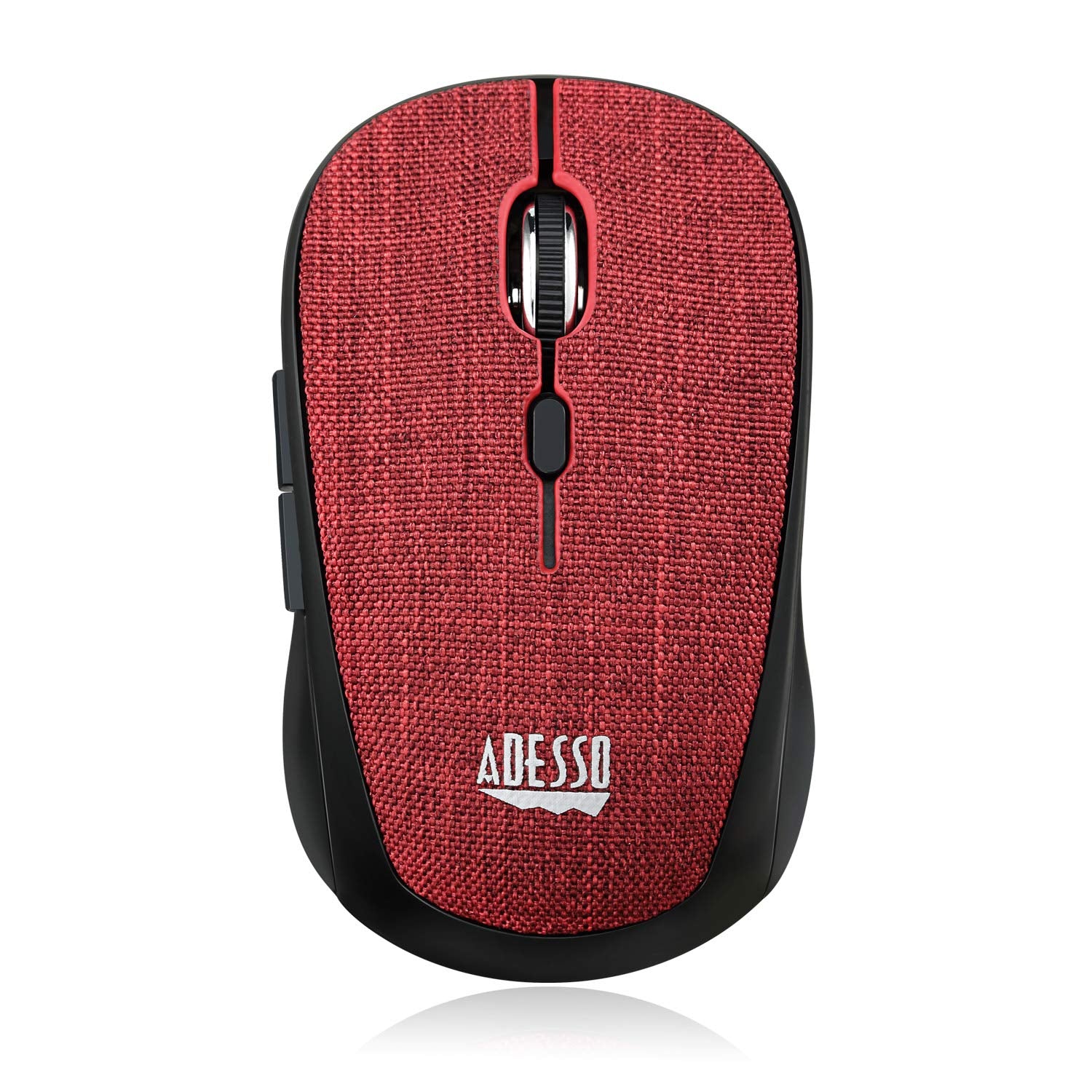 Adesso Imouse S80R 2.4Ghz Fabric Wireless Red Fabric Mini Optical Mouse, 5 Button, Red
