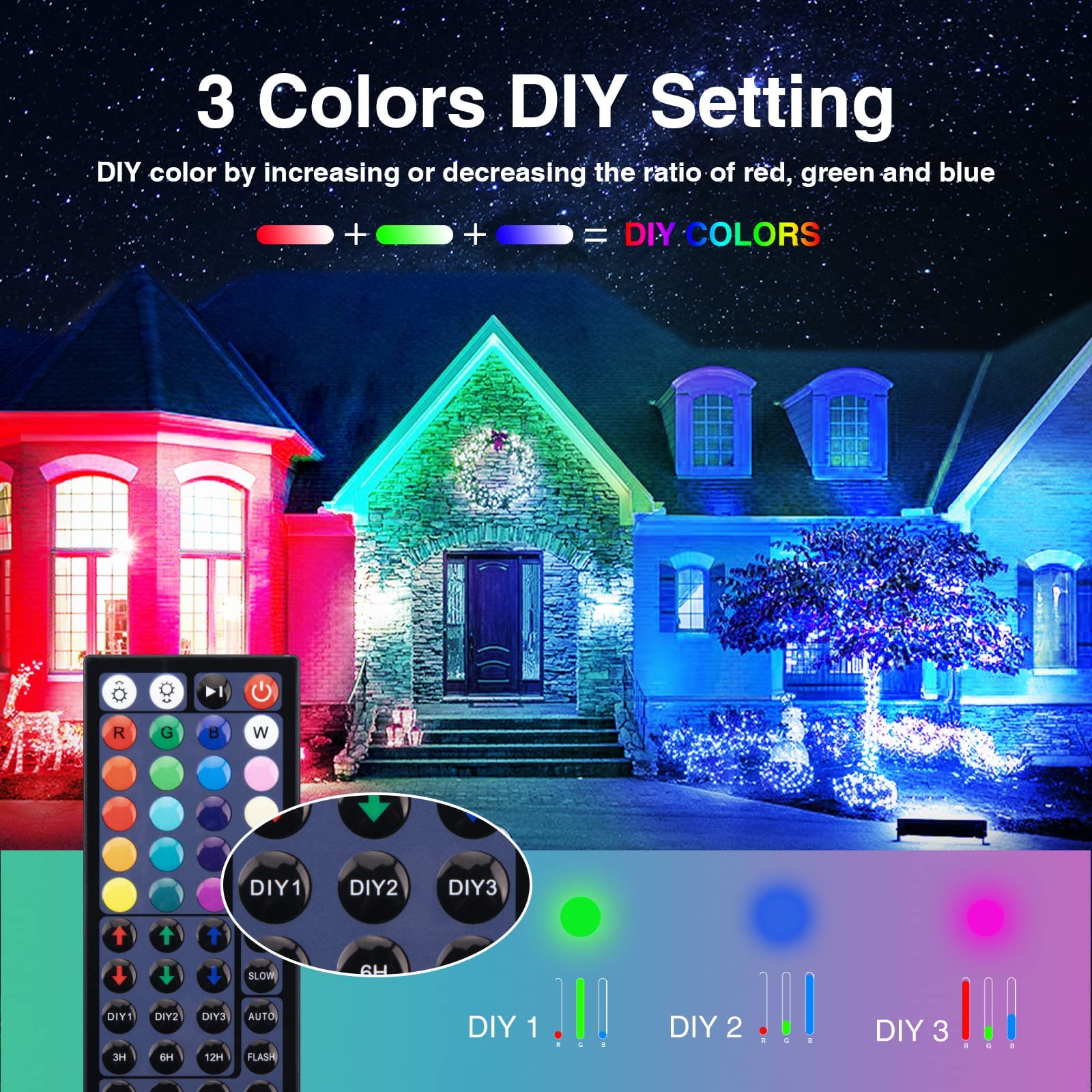Onforu 48W LED Stage Light Bar - IP66 Waterproof RGB Uplighting, Black, Model CTB24RGB, 2 Pack for Events and Parties