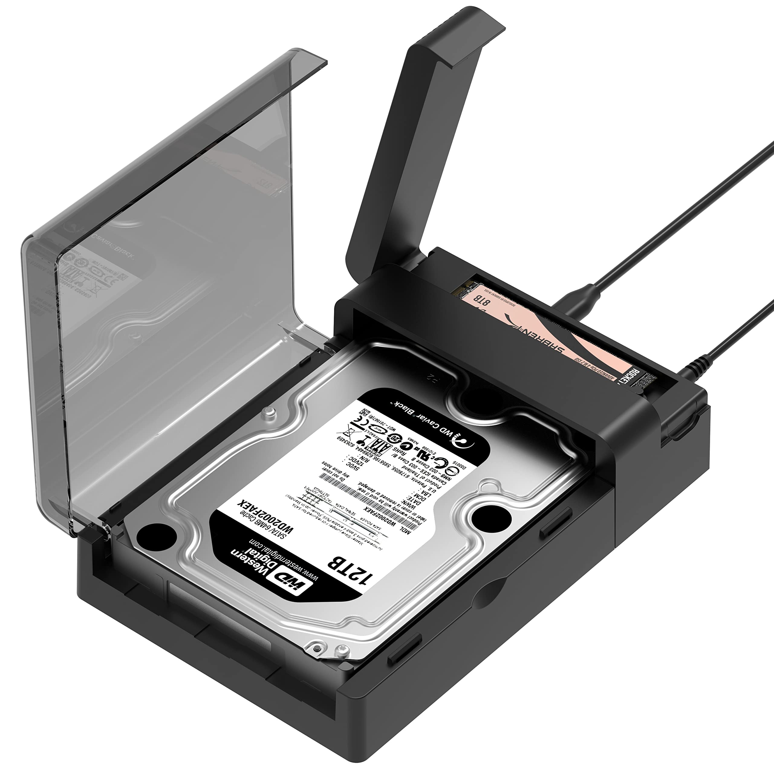 Sabrent Usb Type C Lay Flat Docking Station For M.2 Pcie Nvme + Sata 2.5'''/3.5'' Ssd & Hdd With Offline Clone Function [Ds Ufnc