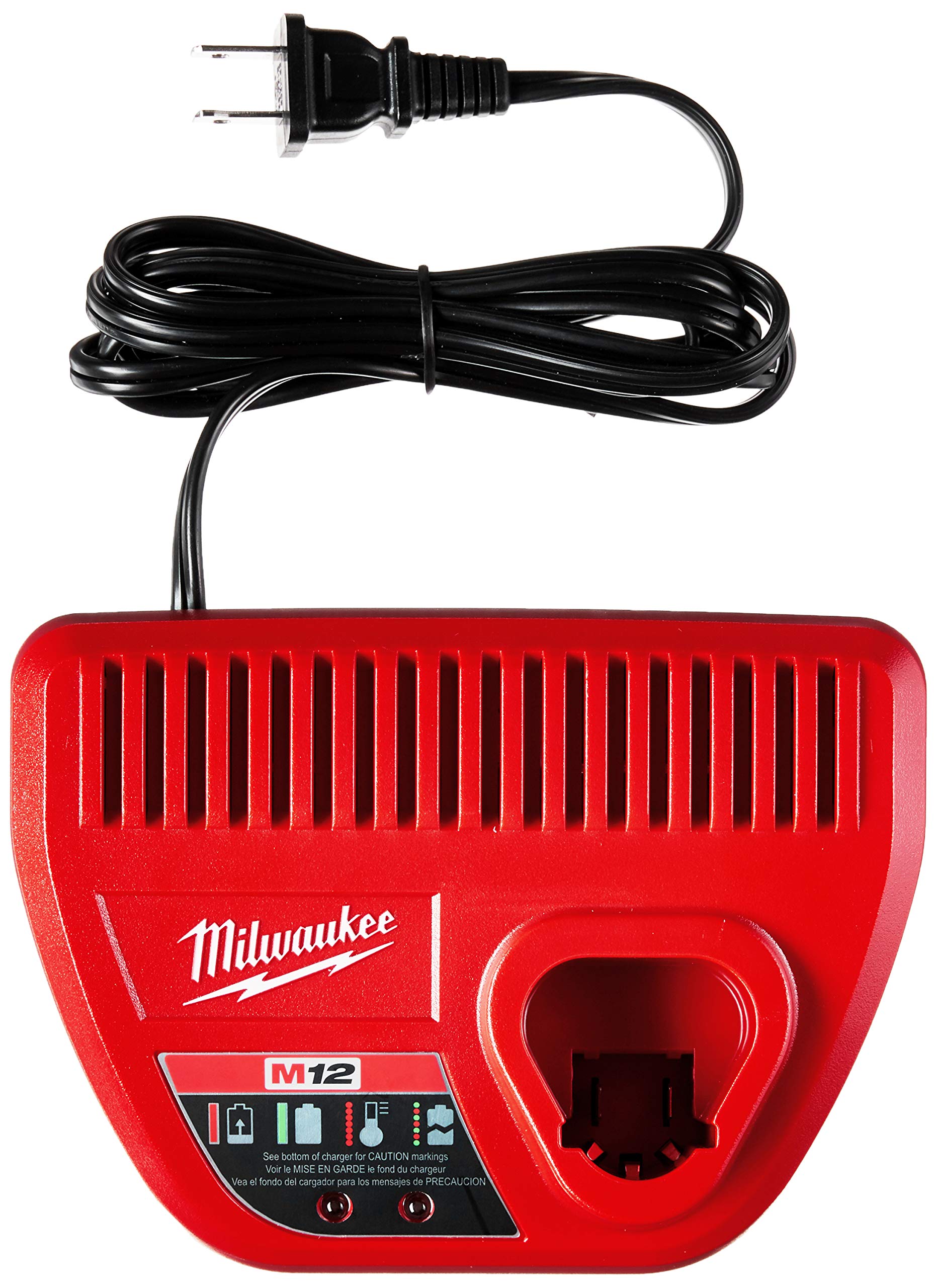 Milwaukee Genuine Oem 48 59 2401 M12 Lithium Ion 12 Volt Battery Charger W/Led Indicating, Red