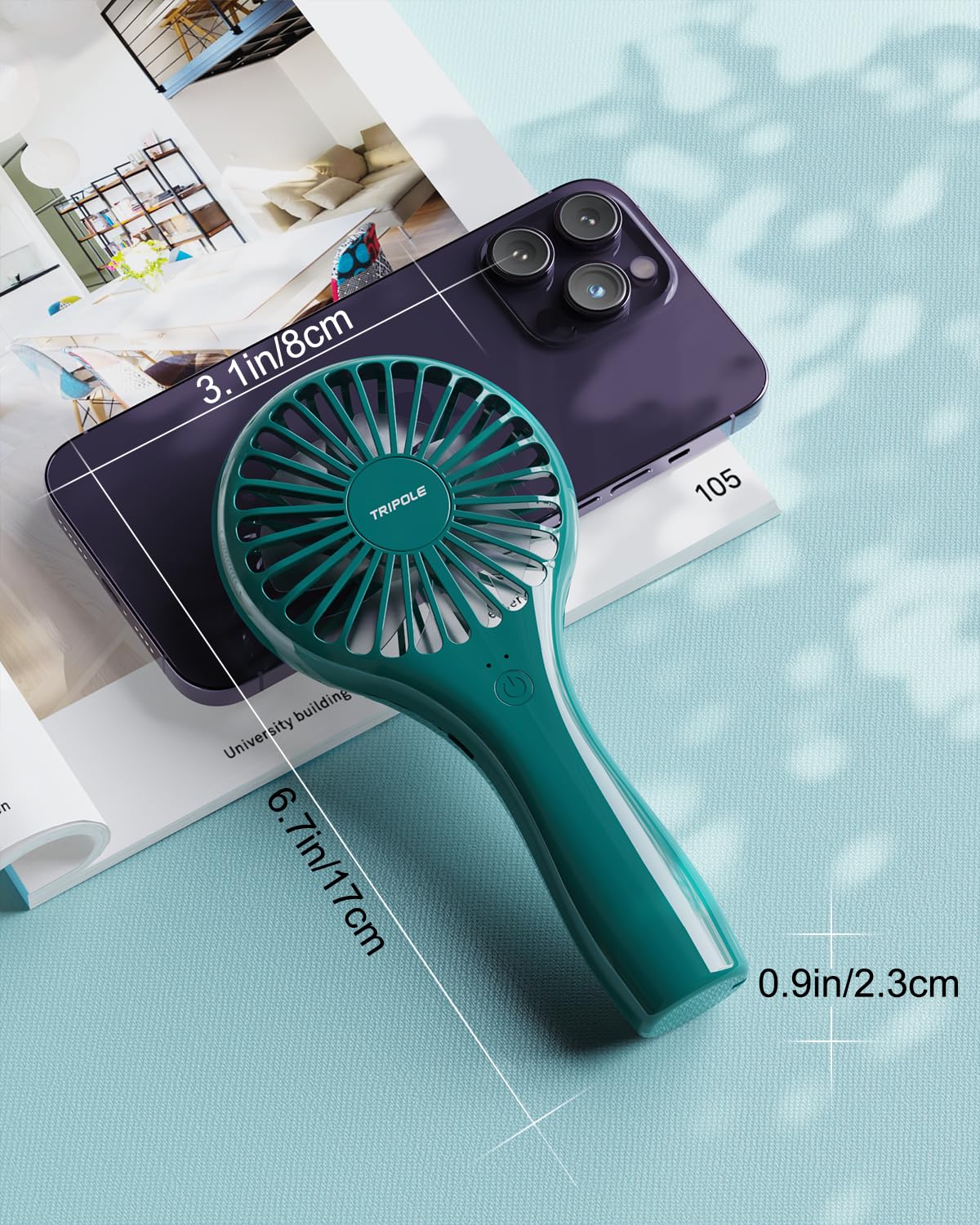 Tripole Handheld Fan Personal Battery Operated Fan, Strong Wind Mini Portable Fan, Usb Rechargeable Small Electric Makeup Eyelas