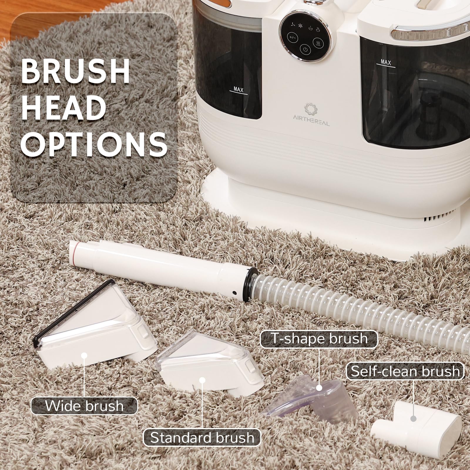 Airthereal Portable Upholstery Spot Cleaner, Instant Heating Carpet Cleaner Machine, Shampooer Machine With Self-Cleaning, 14 Kp