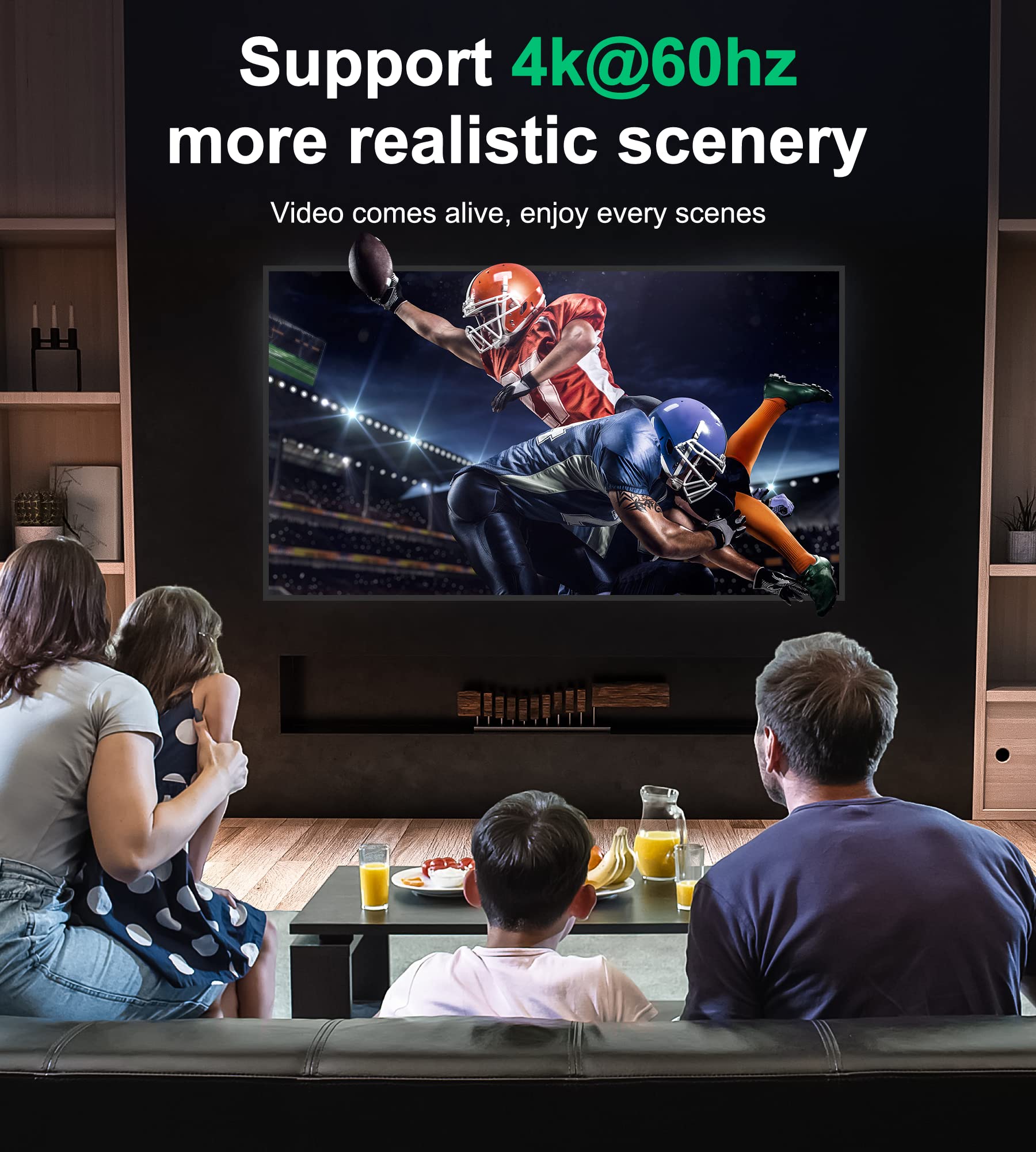 Hdmi Switch 4K@60Hz Splitter, Gana Aluminum Bidirectional Hdmi Switcher 2 In 1 Out, Manual Hdmi Hub Supports Hd Compatible With