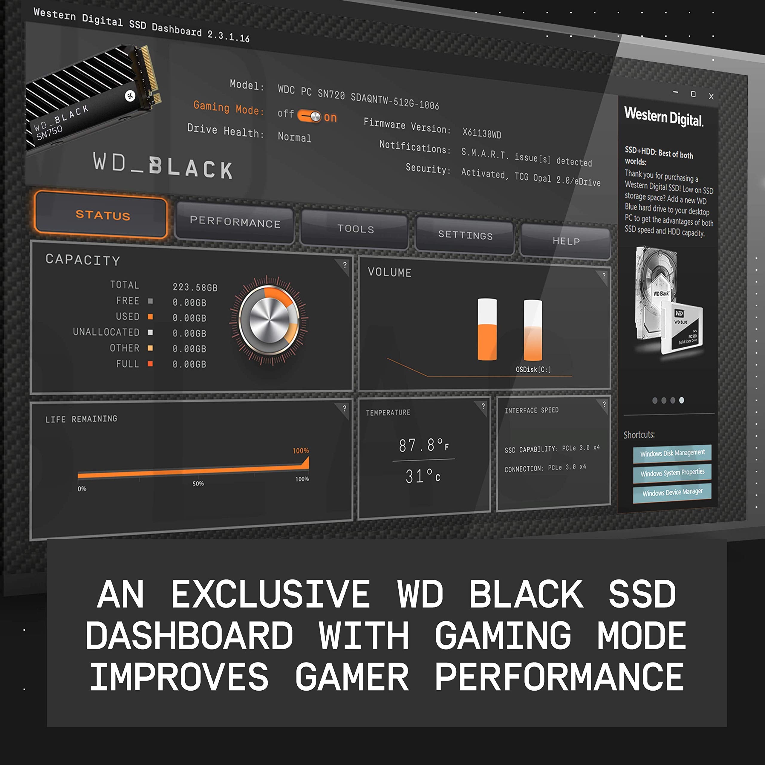 Western Digital 2Tb Sn750 Nvme Internal Gaming Ssd Solid State Drive With Heatsink   Gen3 Pcie, M.2 2280, 3D Nand, Up To 3,400 M